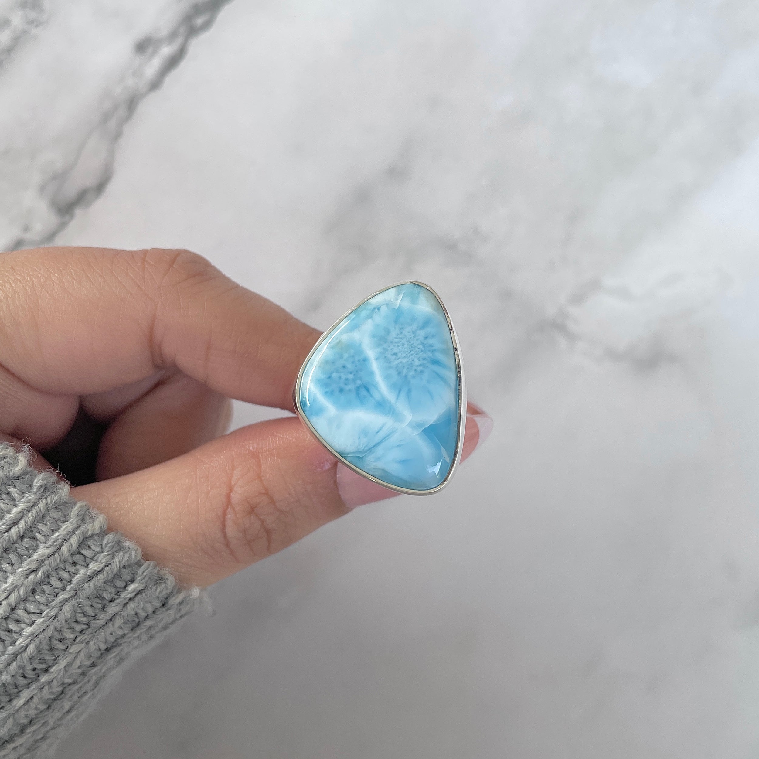 Larimar Adjustable Ring-(LAR-R-1367.)