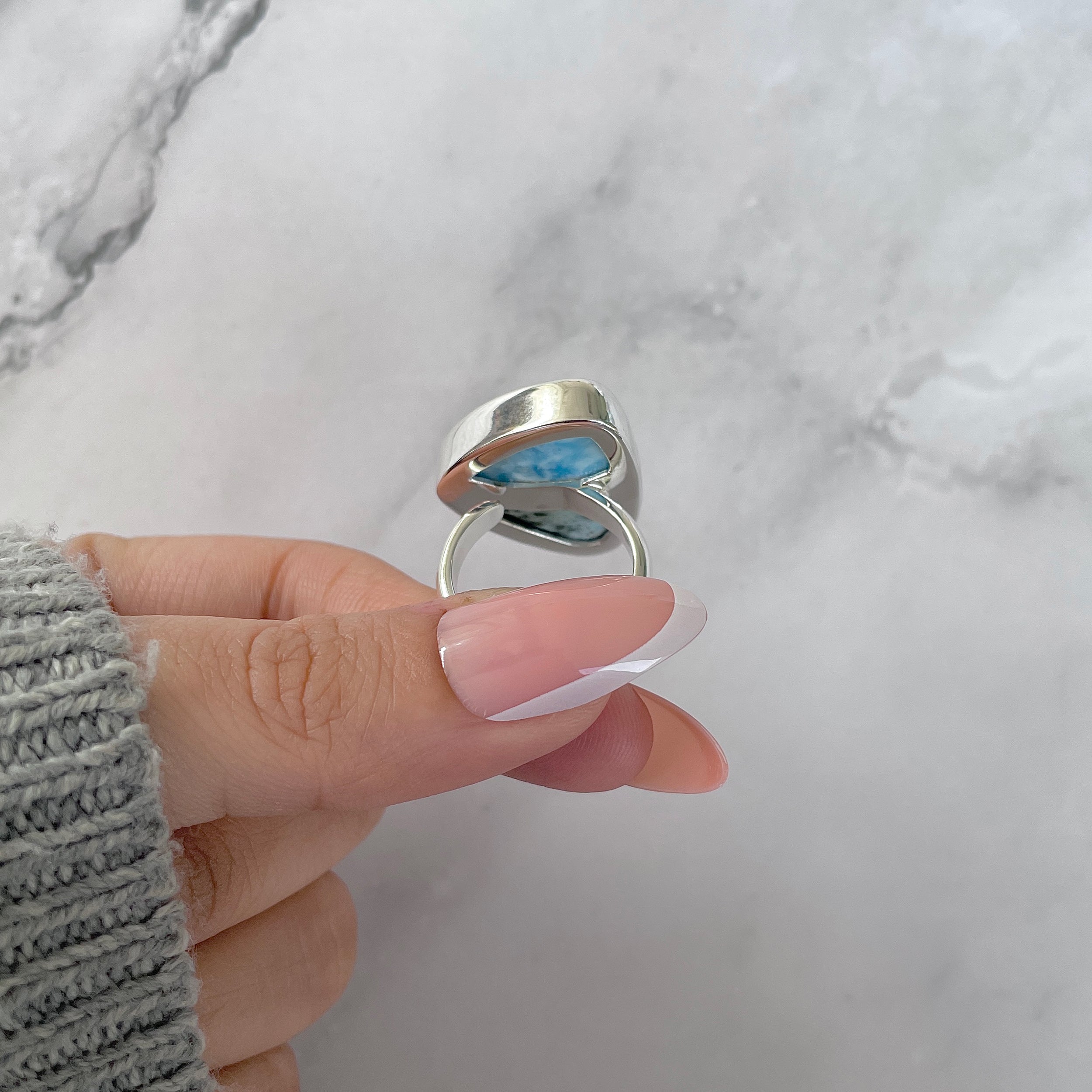 Larimar Adjustable Ring-(LAR-R-1367.)