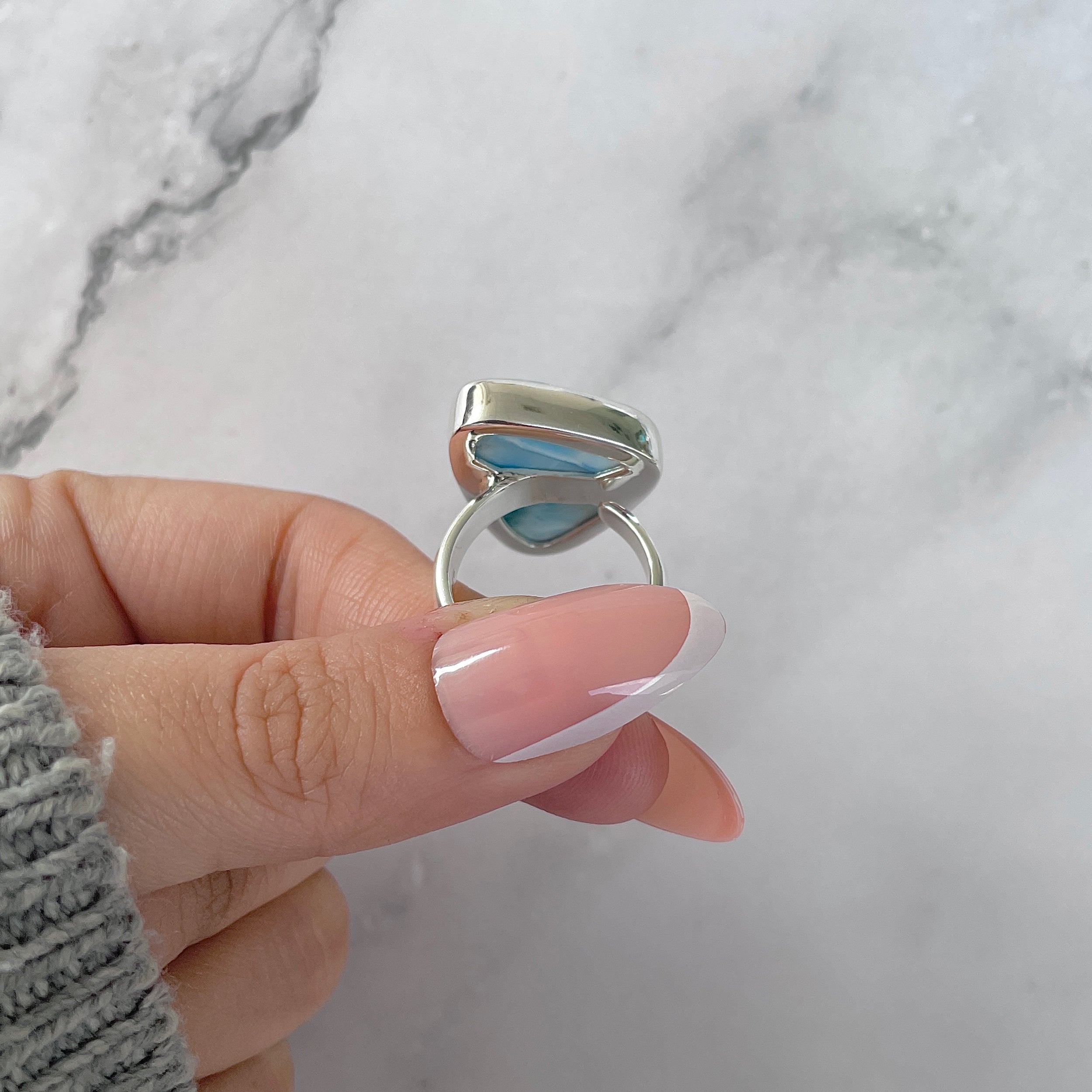 Larimar Adjustable Ring-(LAR-R-1368.)