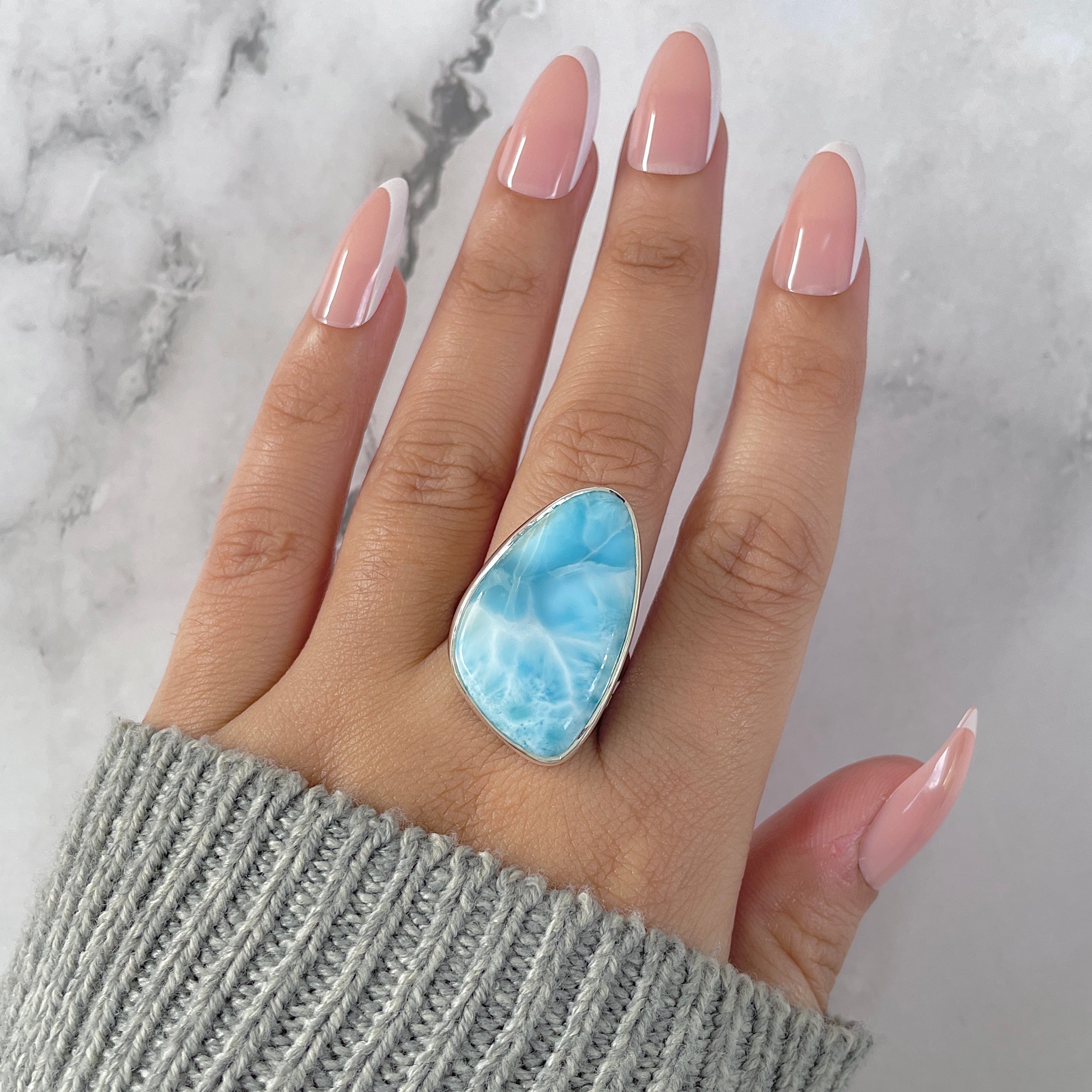 Larimar Adjustable Ring-(LAR-R-1369.)