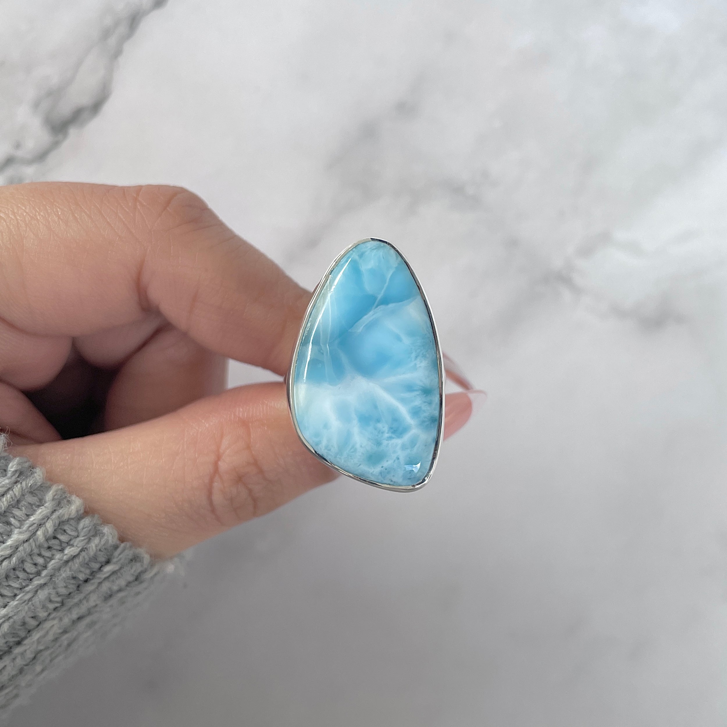 Larimar Adjustable Ring-(LAR-R-1369.)