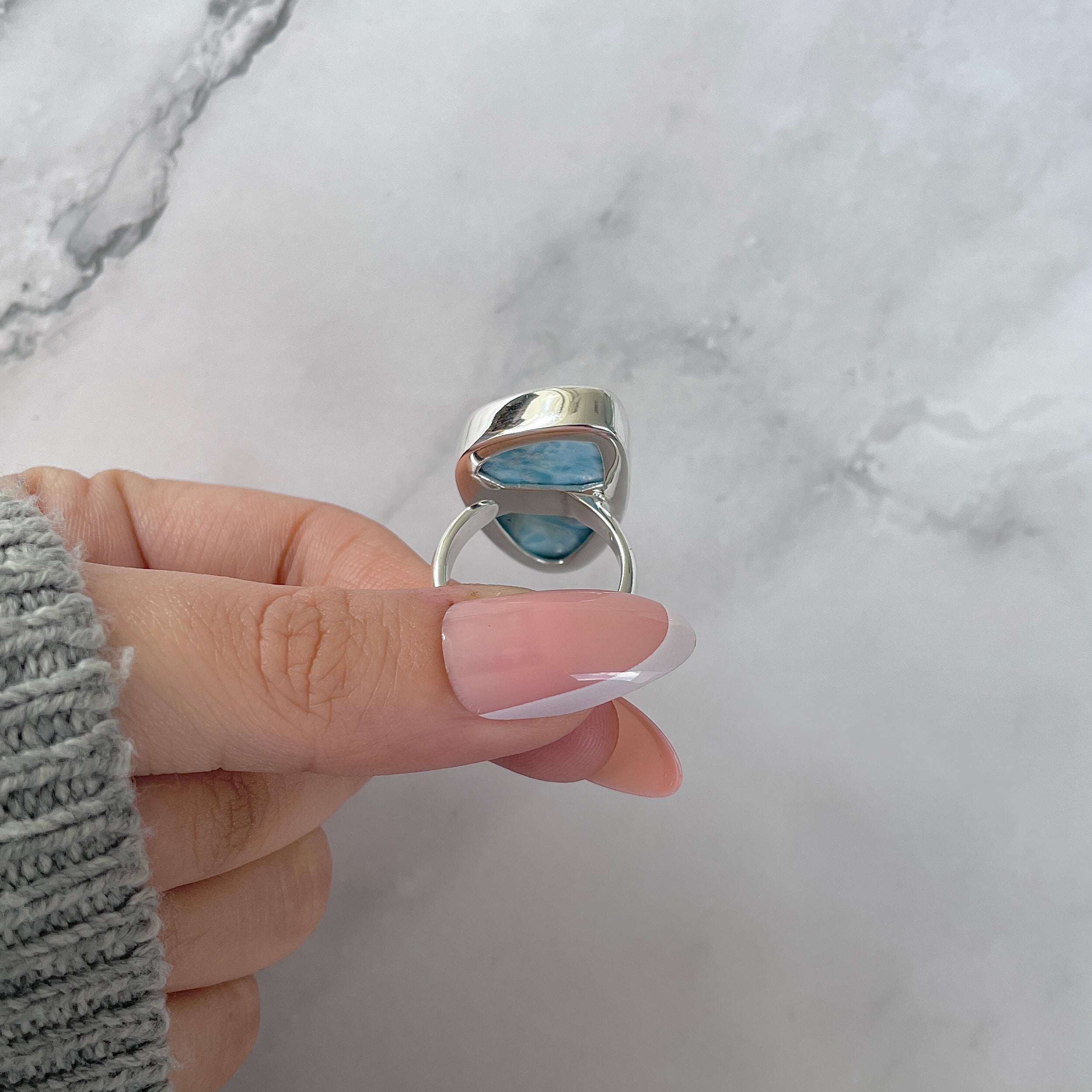 Larimar Adjustable Ring-(LAR-R-1369.)