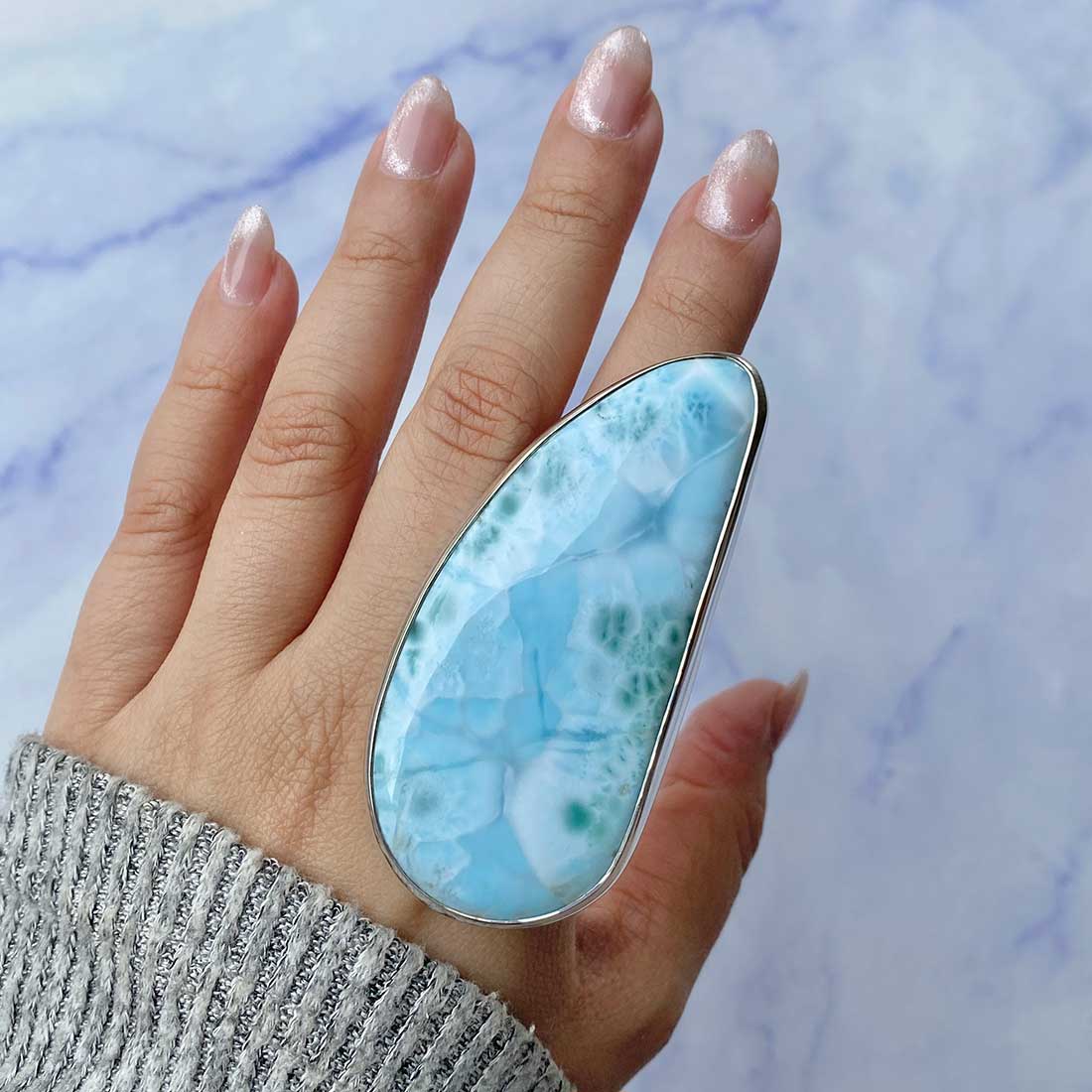 Larimar Adjustable Ring-(LAR-R-137.)