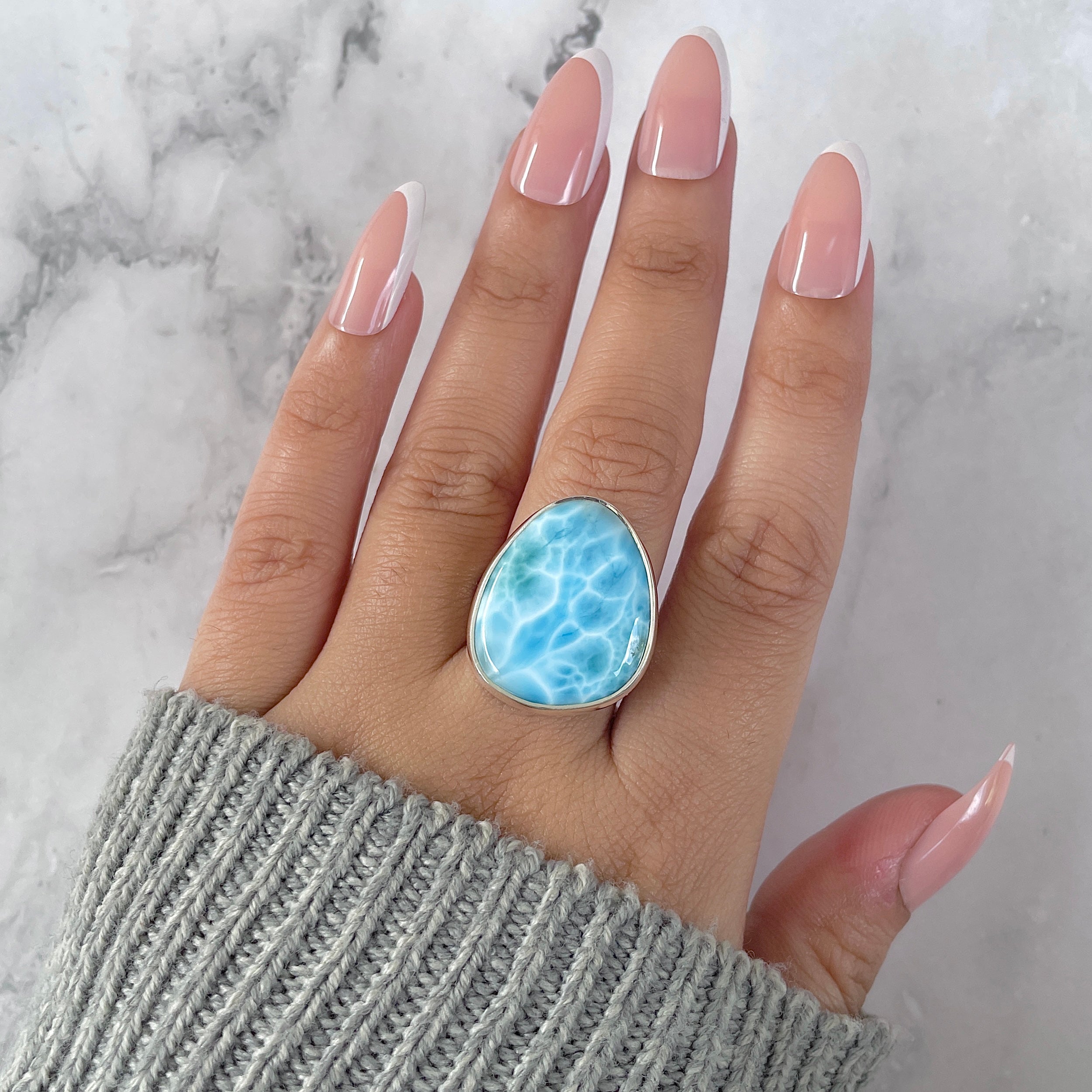 Larimar Adjustable Ring-(LAR-R-1370.)