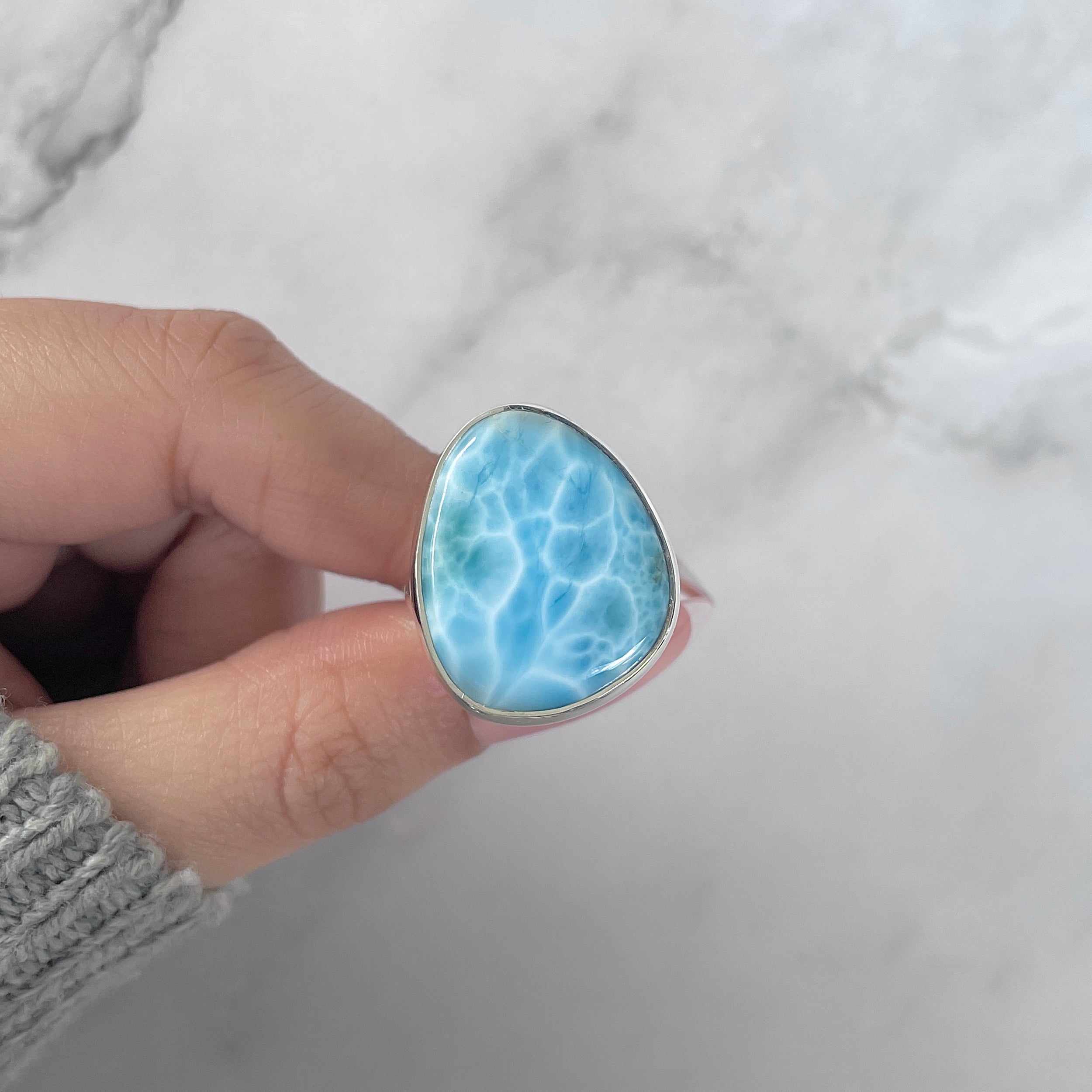 Larimar Adjustable Ring-(LAR-R-1370.)