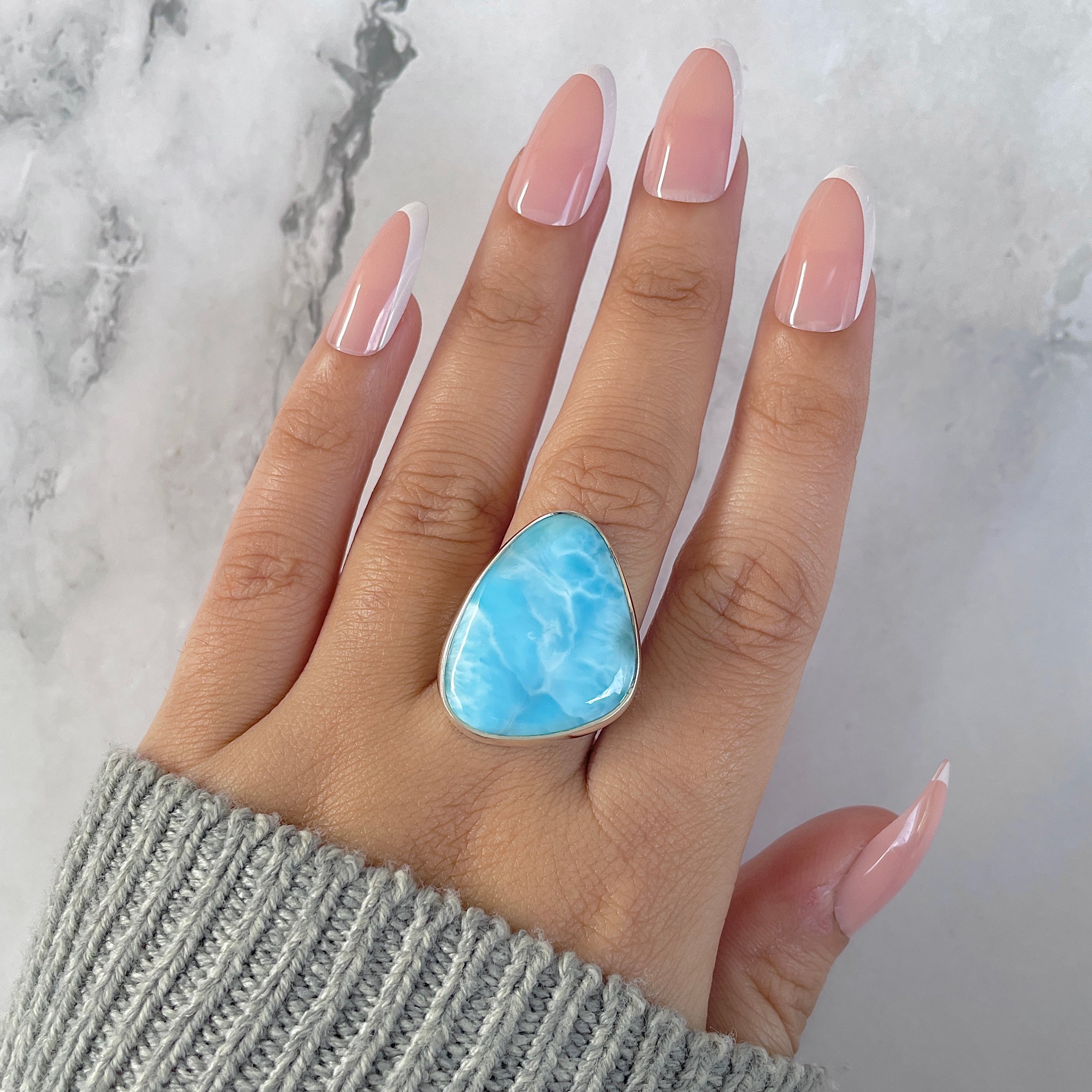 Larimar Adjustable Ring-(LAR-R-1371.)