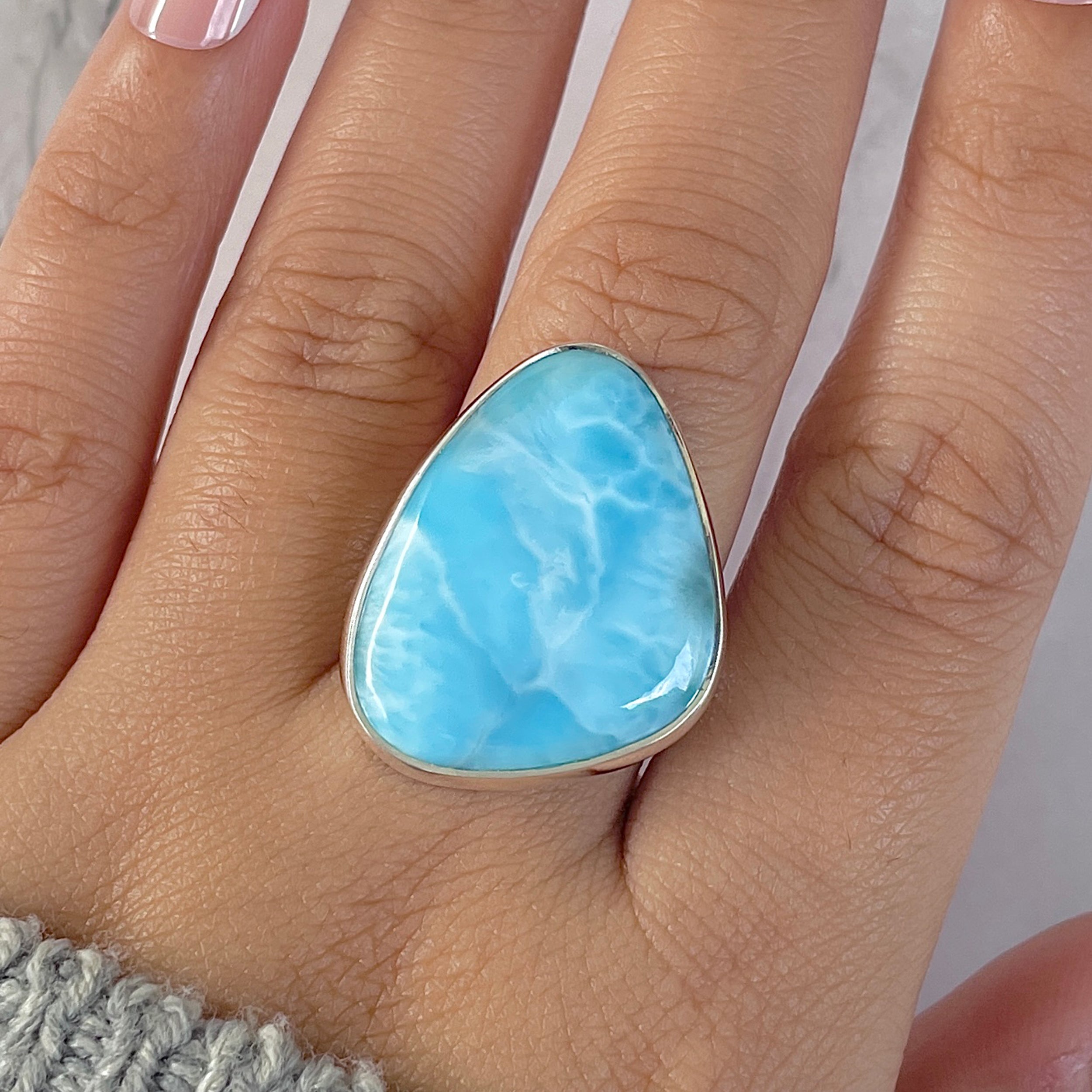 Larimar Adjustable Ring-(LAR-R-1371.)