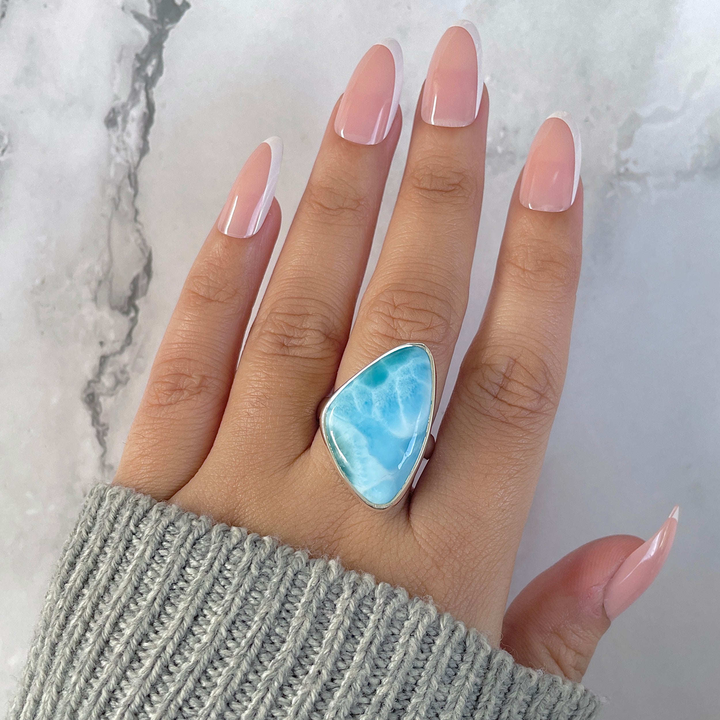 Larimar Adjustable Ring-(LAR-R-1372.)