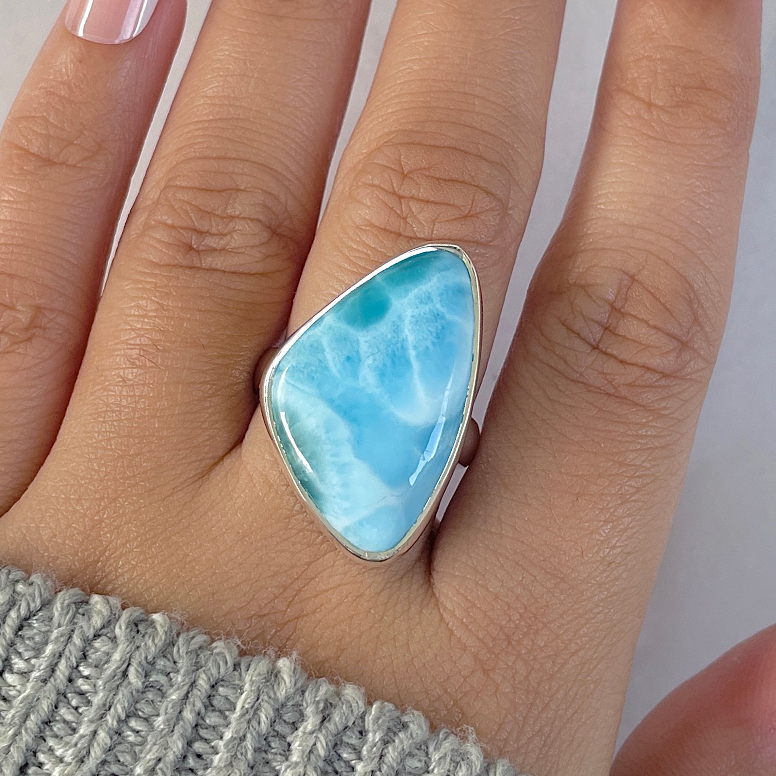 Larimar Adjustable Ring-(LAR-R-1372.)
