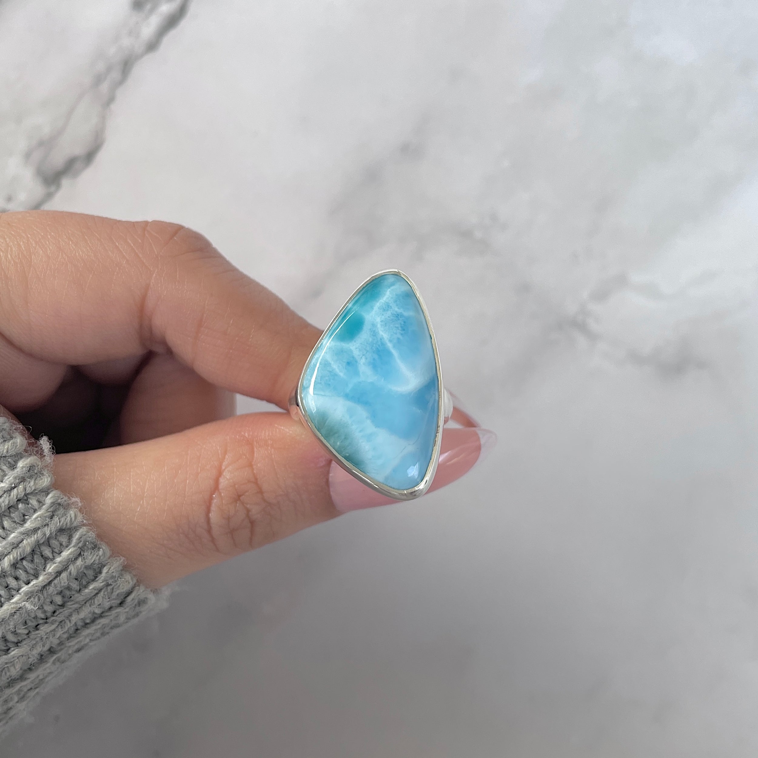 Larimar Adjustable Ring-(LAR-R-1372.)