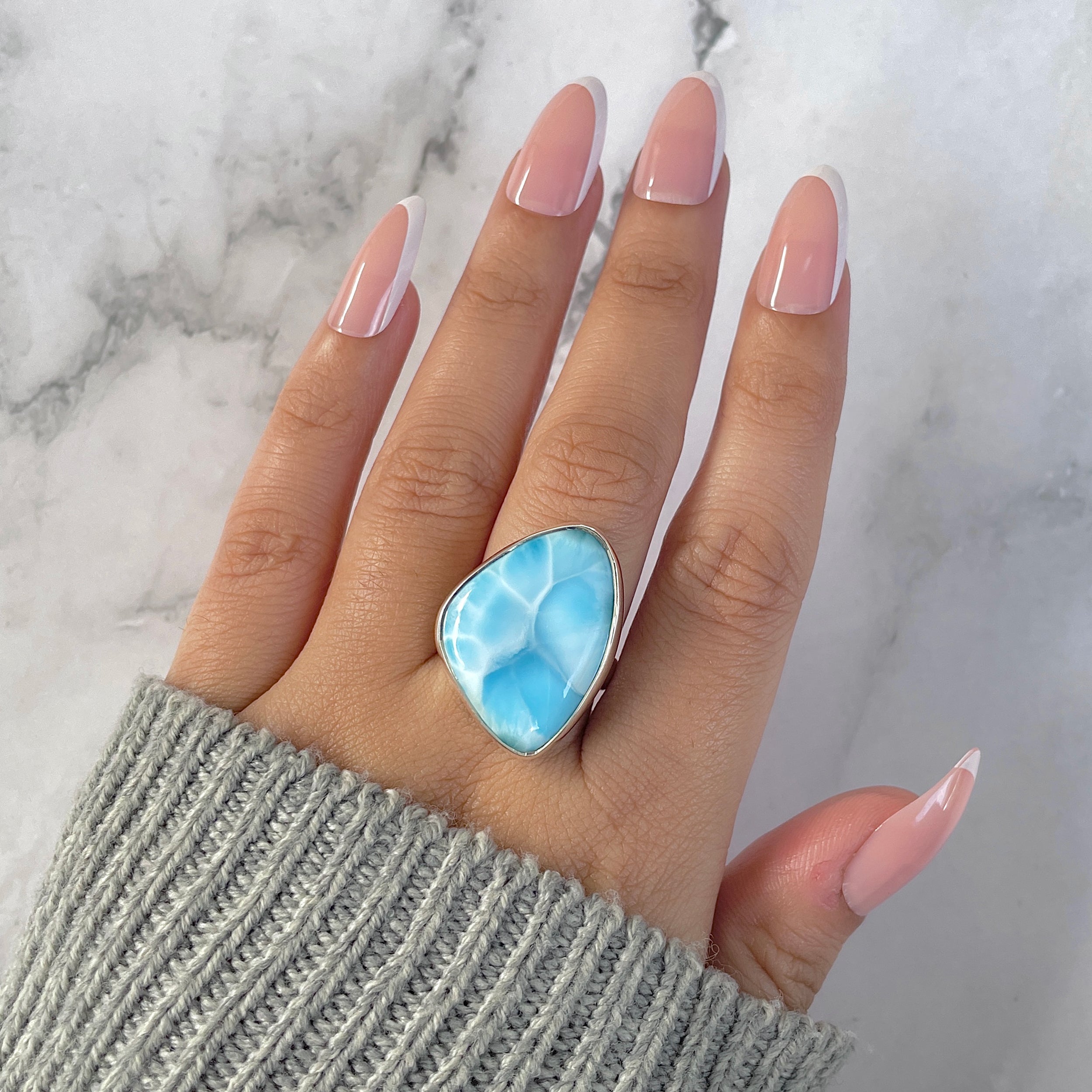 Larimar Adjustable Ring-(LAR-R-1373.)