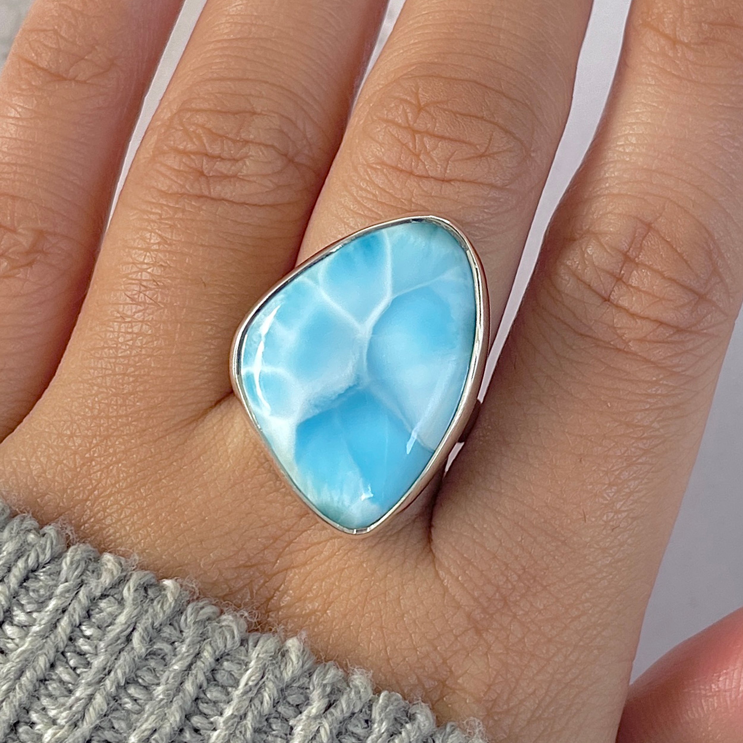Larimar Adjustable Ring-(LAR-R-1373.)