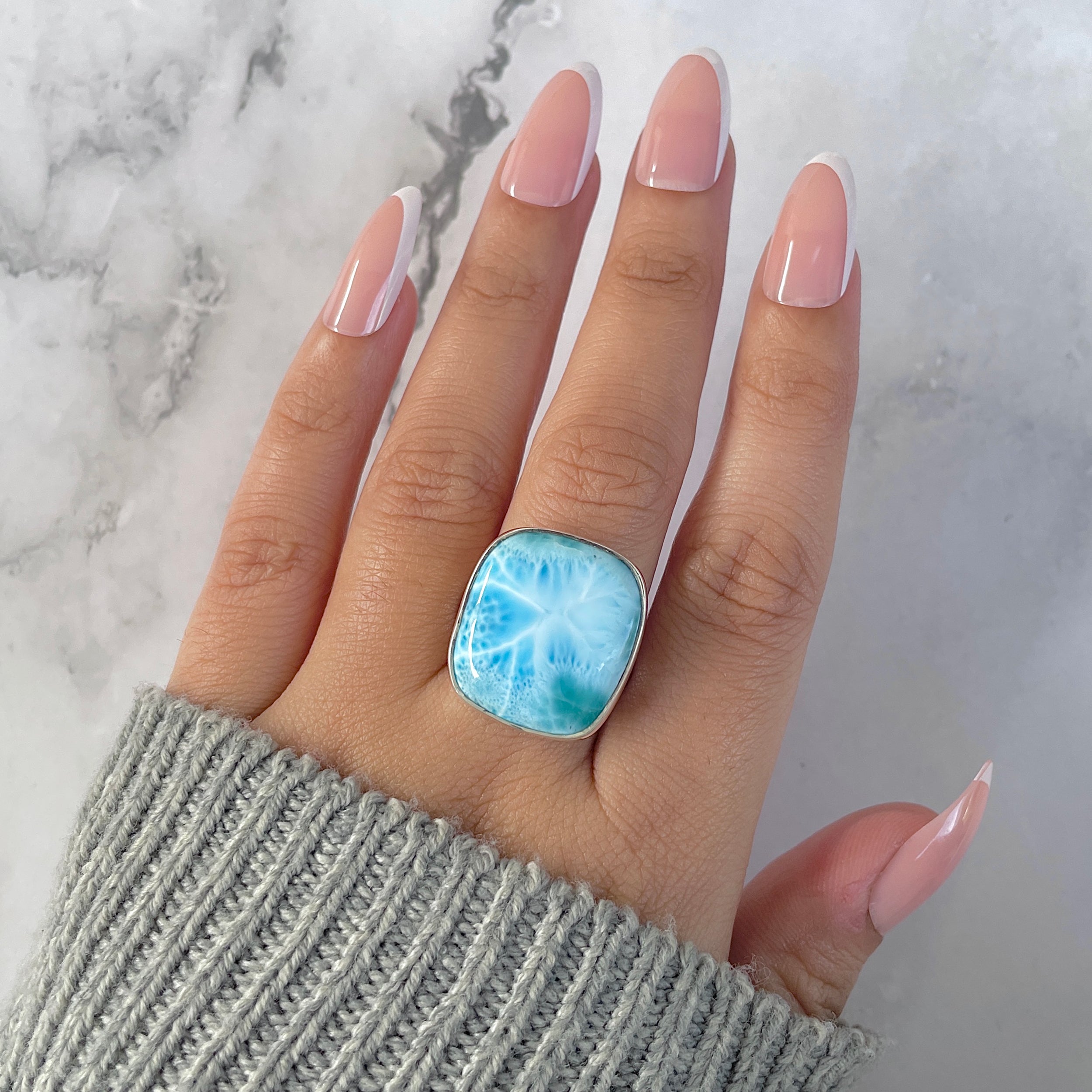 Larimar Adjustable Ring-(LAR-R-1374.)