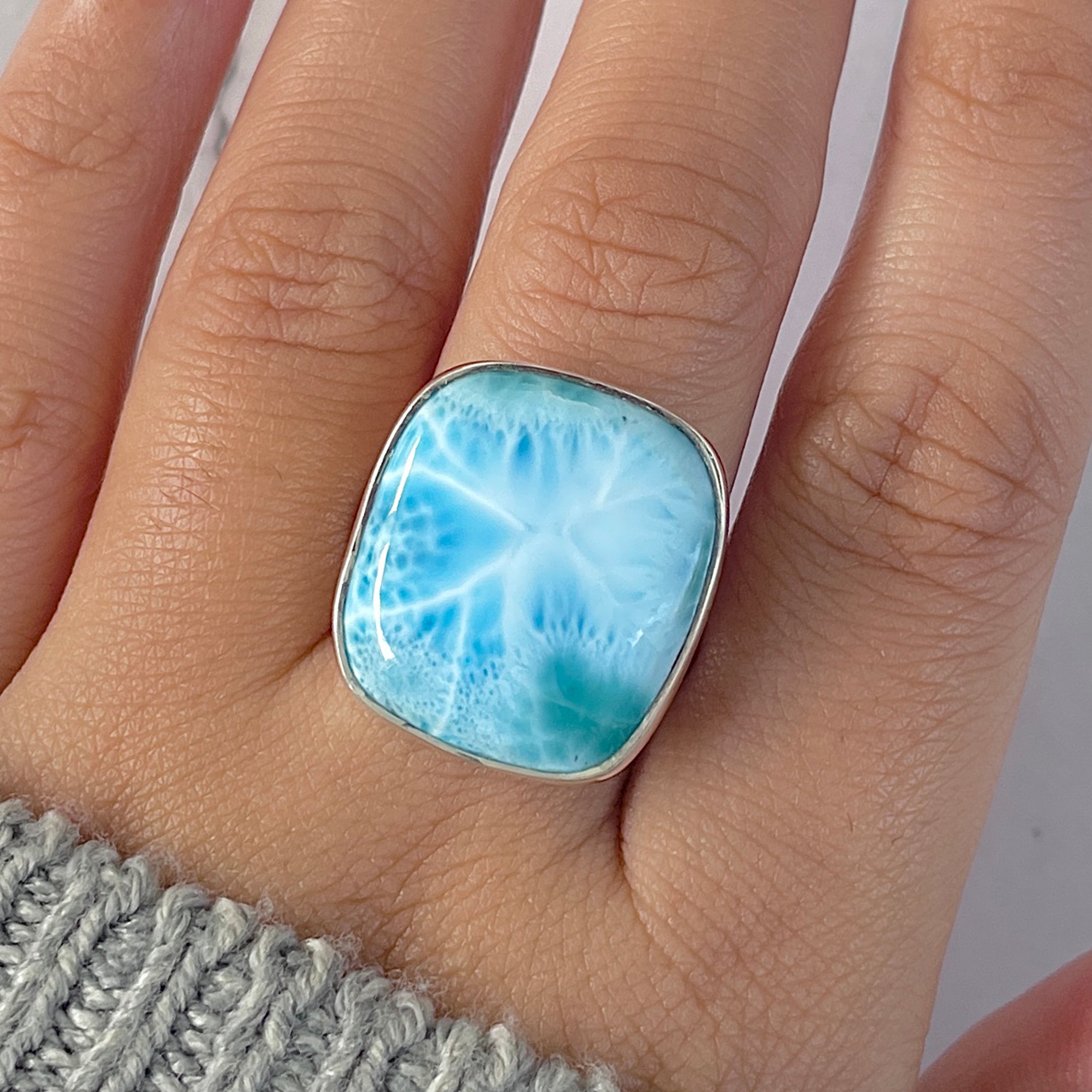 Larimar Adjustable Ring-(LAR-R-1374.)
