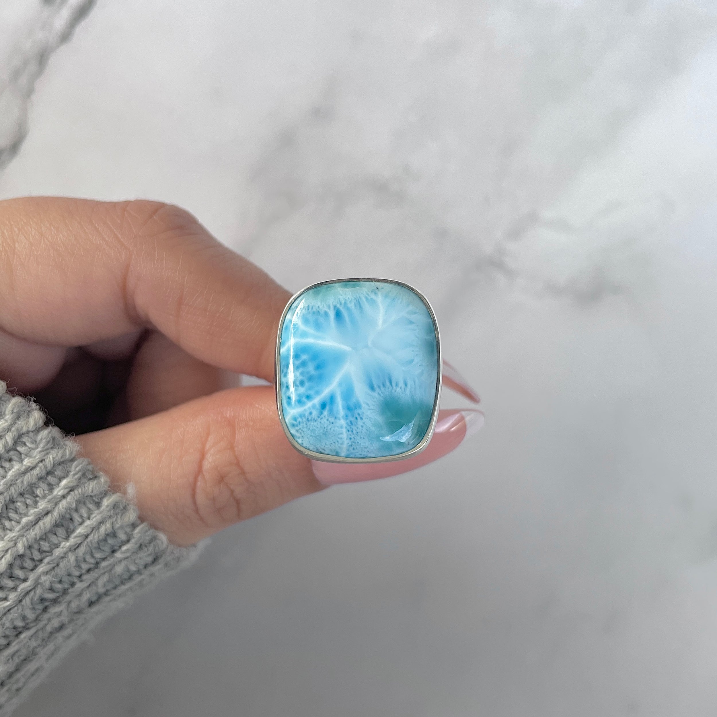 Larimar Adjustable Ring-(LAR-R-1374.)