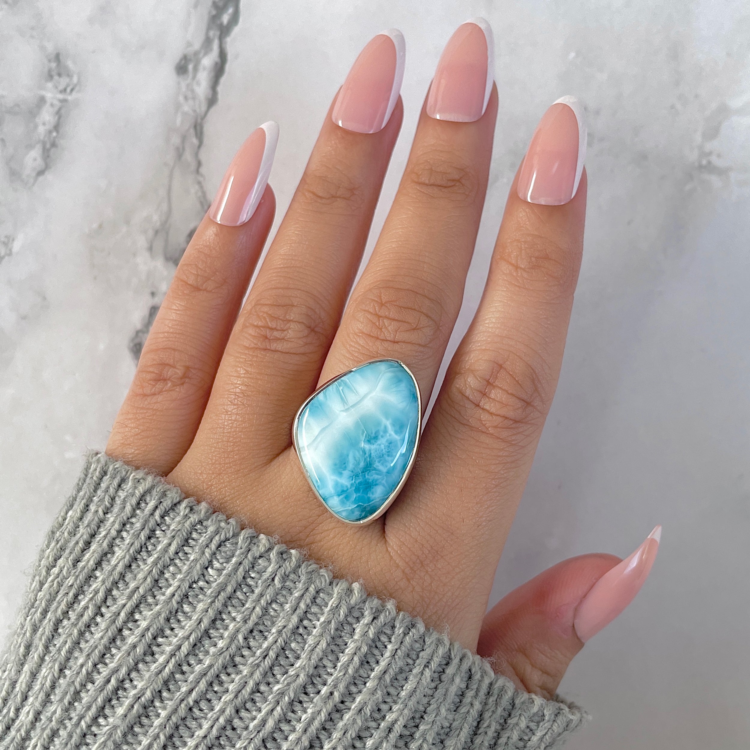 Larimar Adjustable Ring-(LAR-R-1375.)