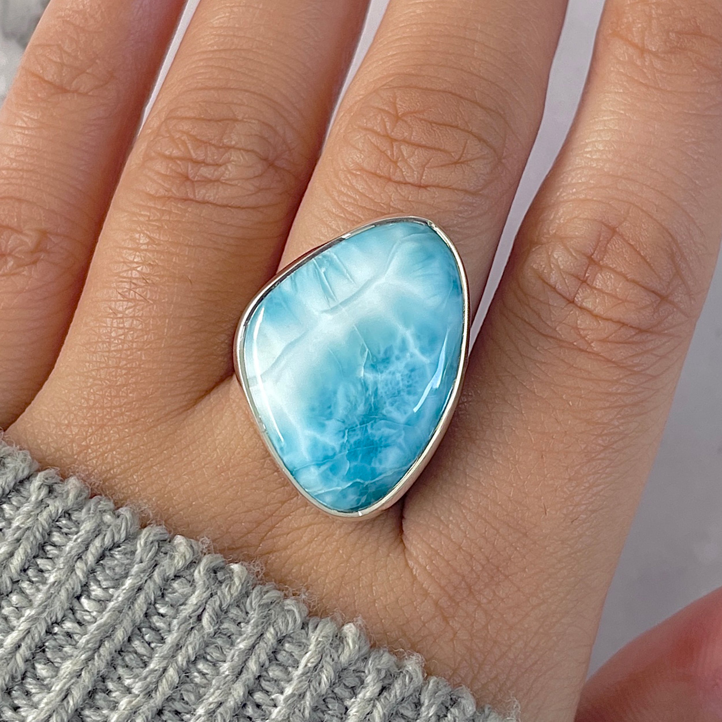 Larimar Adjustable Ring-(LAR-R-1375.)