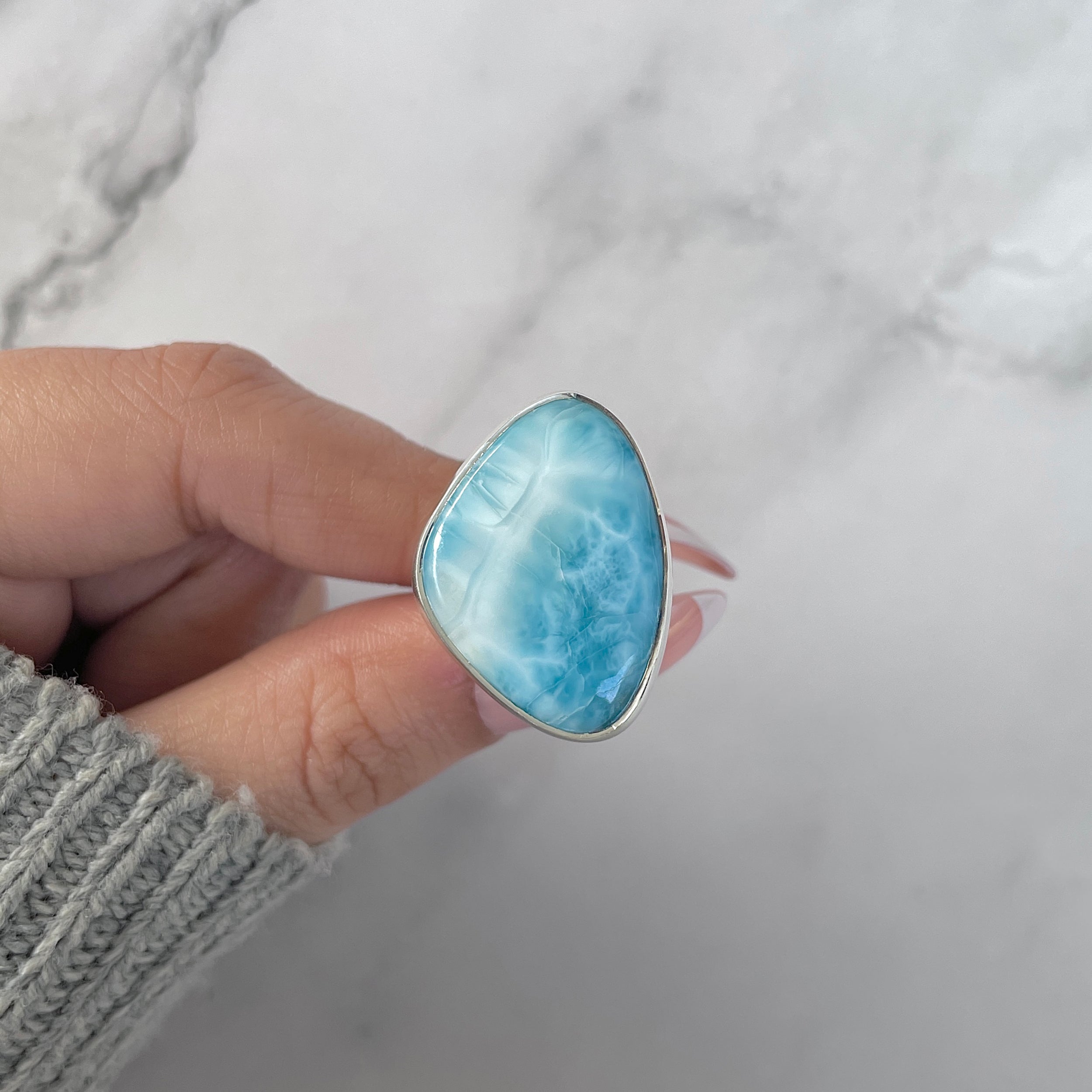 Larimar Adjustable Ring-(LAR-R-1375.)