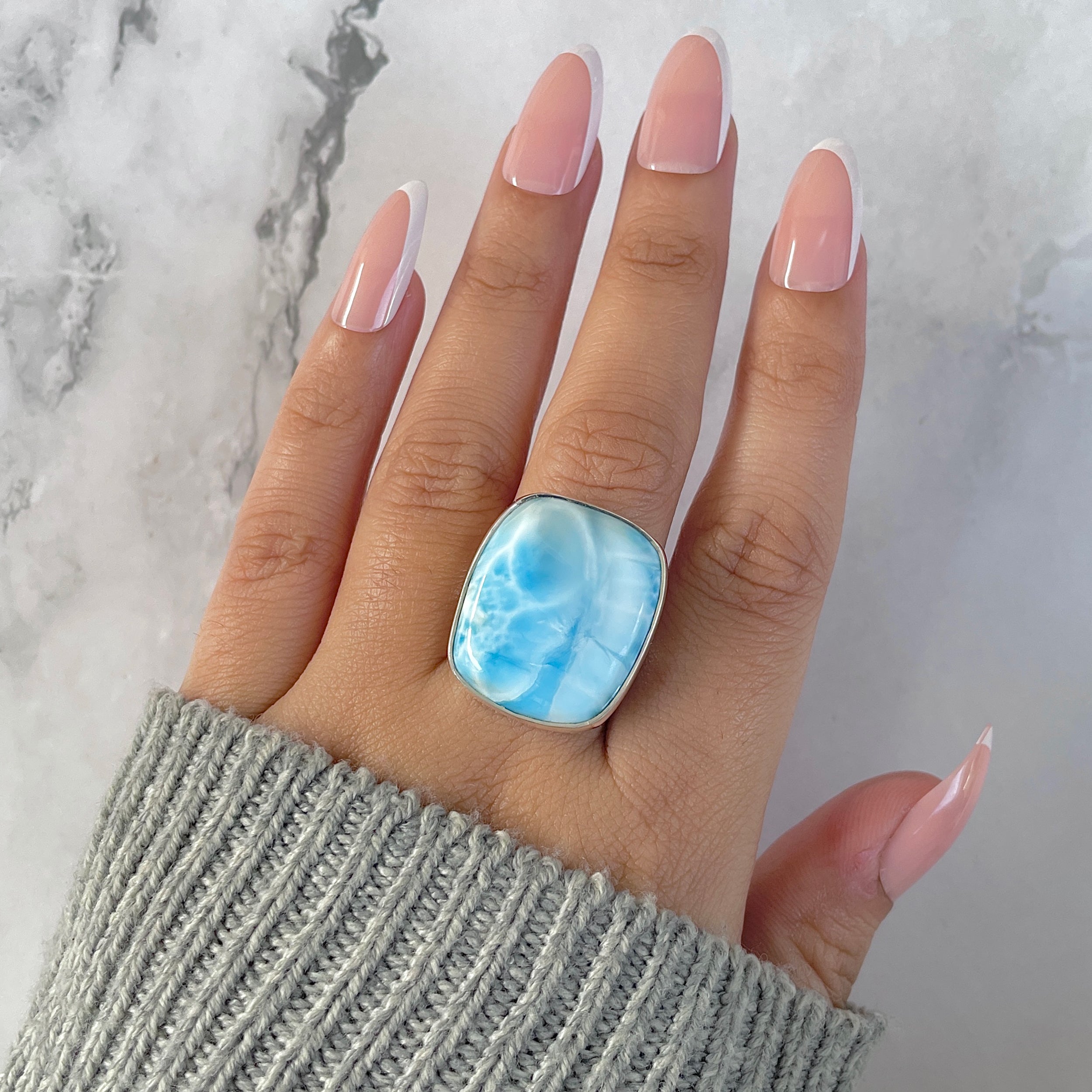 Larimar Adjustable Ring-(LAR-R-1376.)