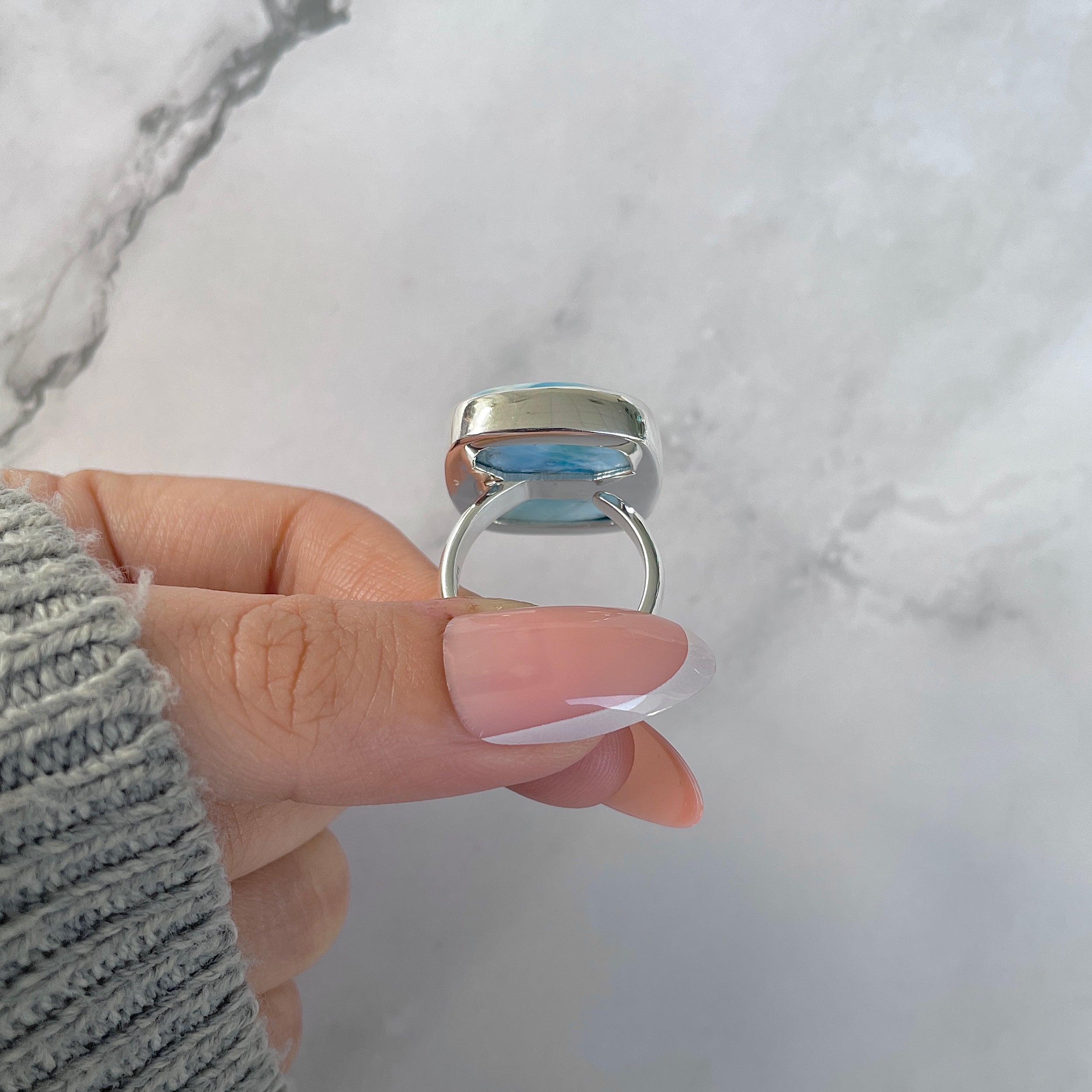 Larimar Adjustable Ring-(LAR-R-1376.)