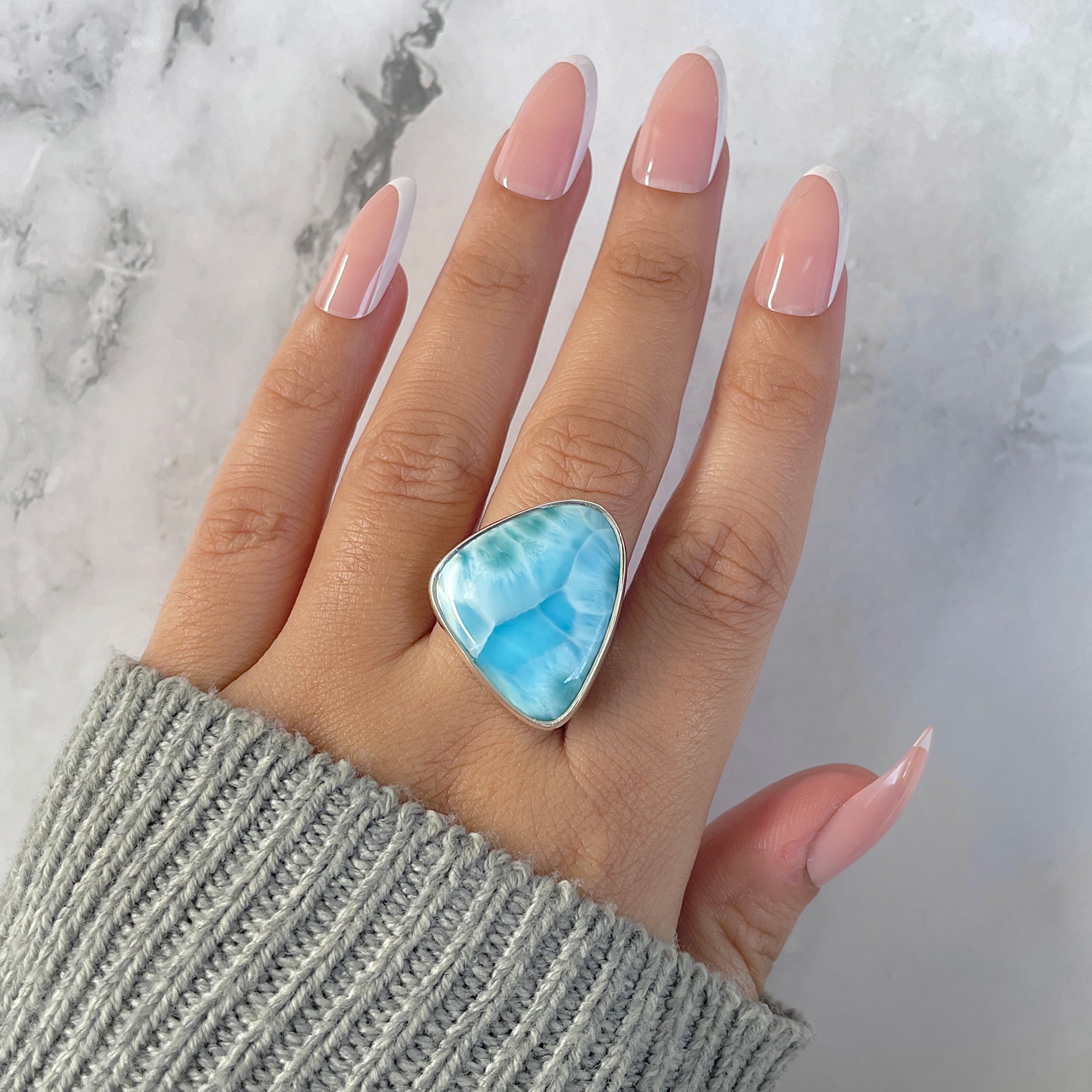 Larimar Adjustable Ring-(LAR-R-1377.)