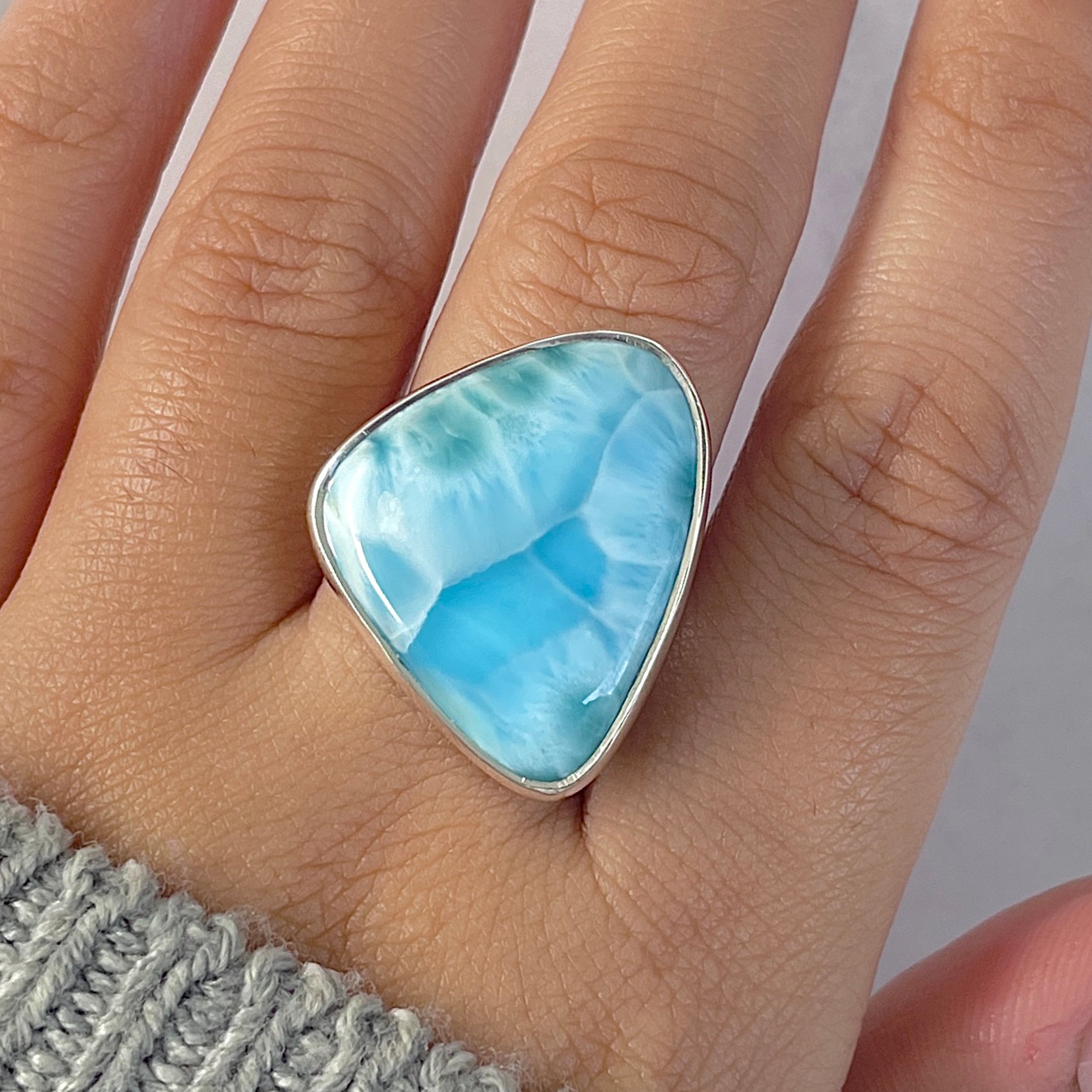 Larimar Adjustable Ring-(LAR-R-1377.)