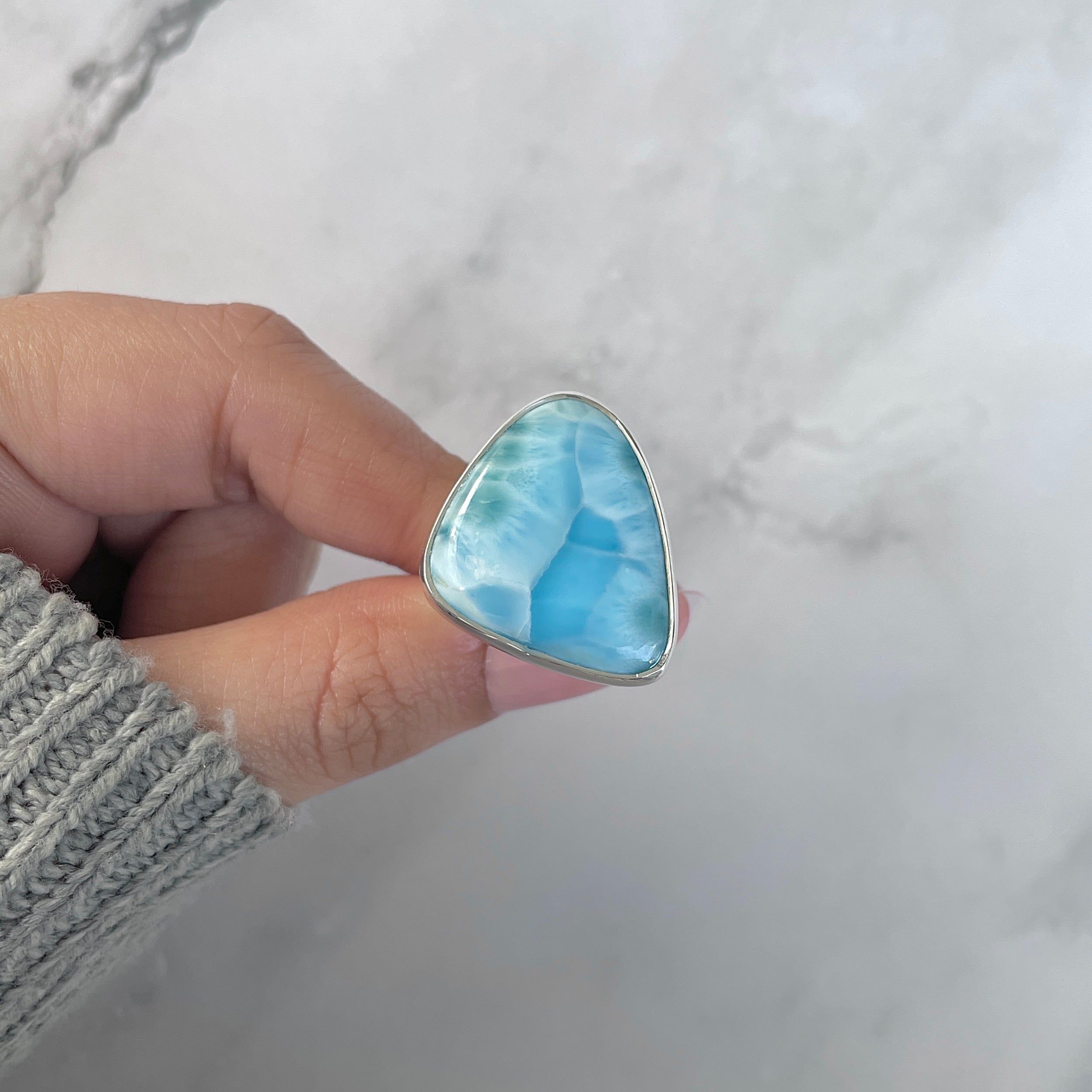 Larimar Adjustable Ring-(LAR-R-1377.)