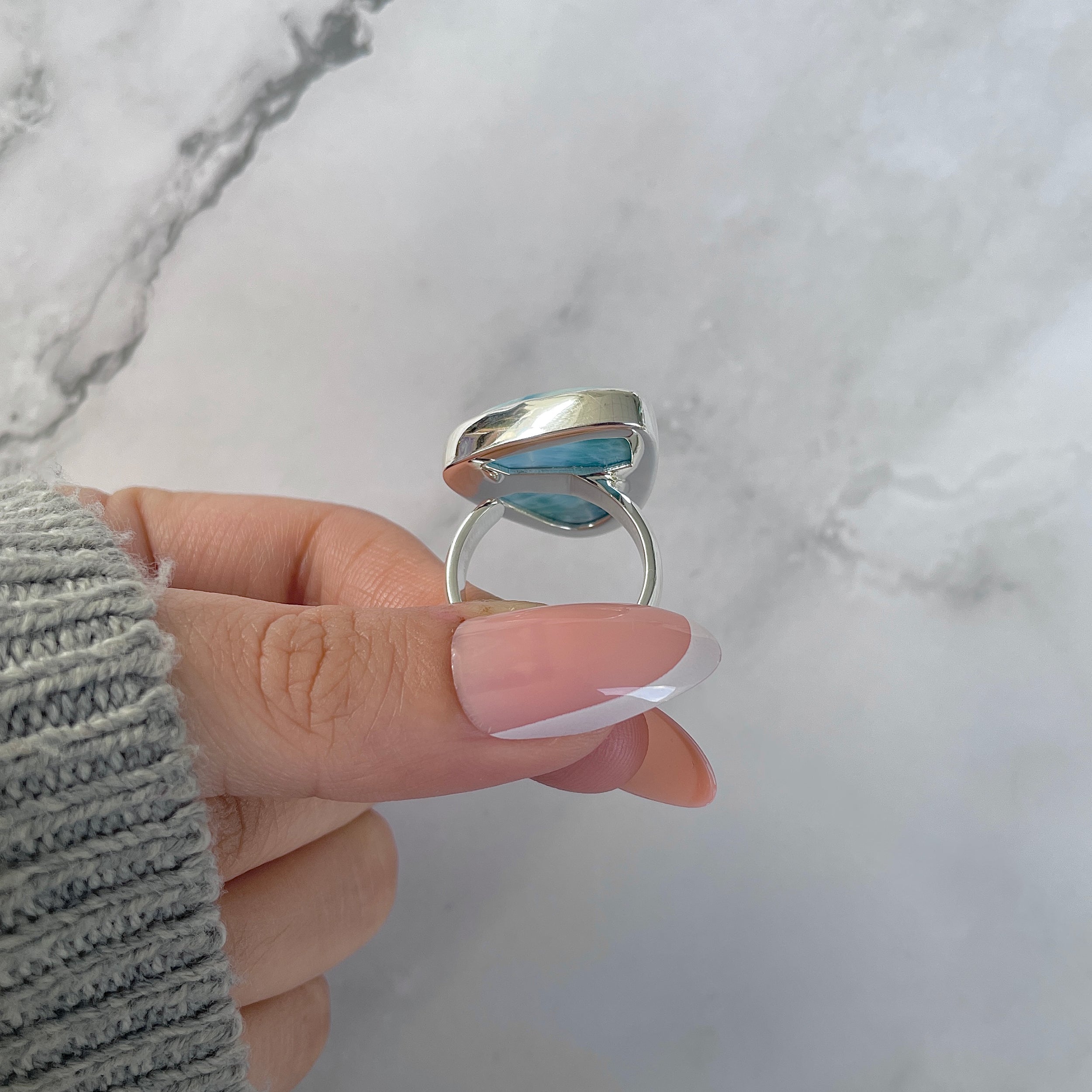 Larimar Adjustable Ring-(LAR-R-1377.)