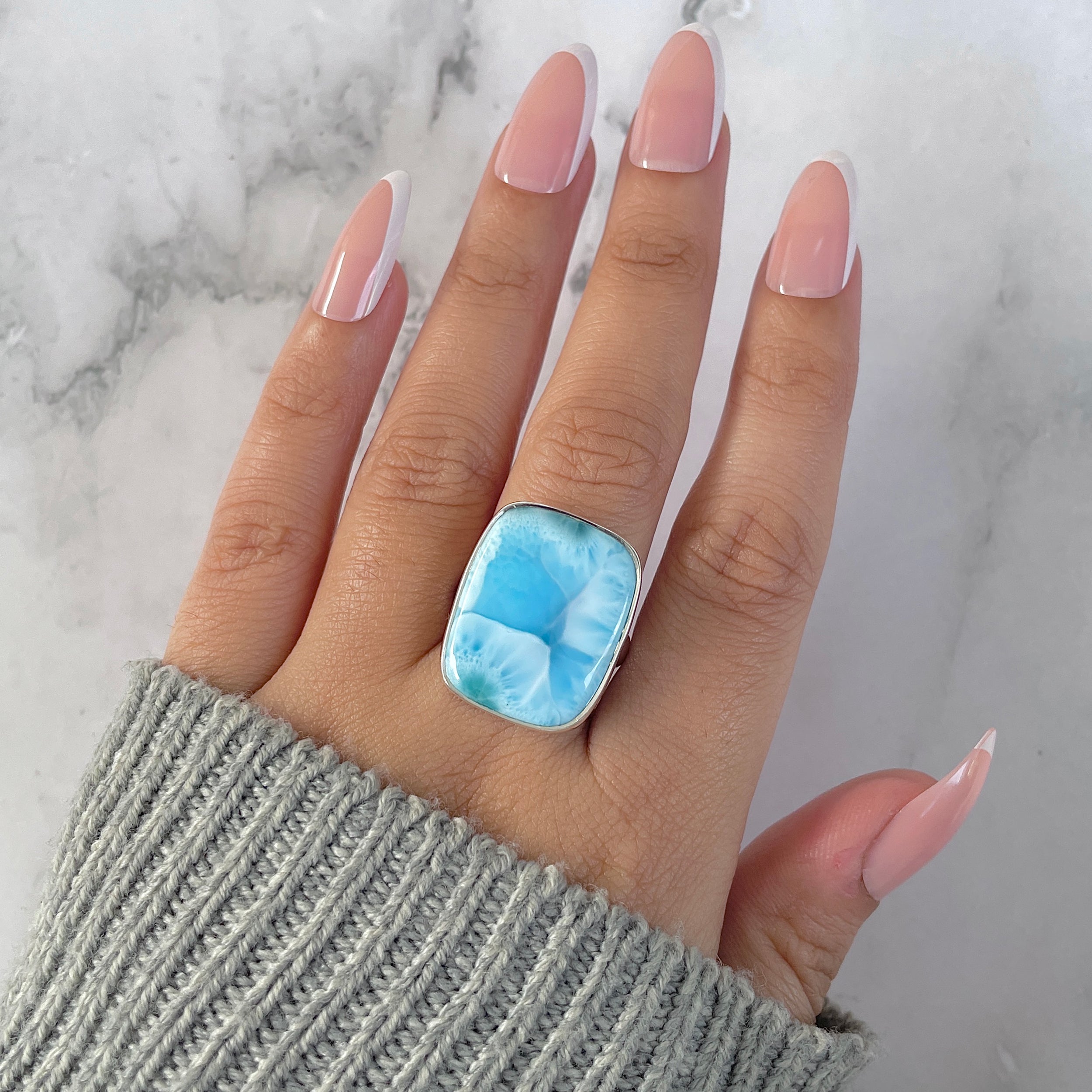 Larimar Adjustable Ring-(LAR-R-1378.)