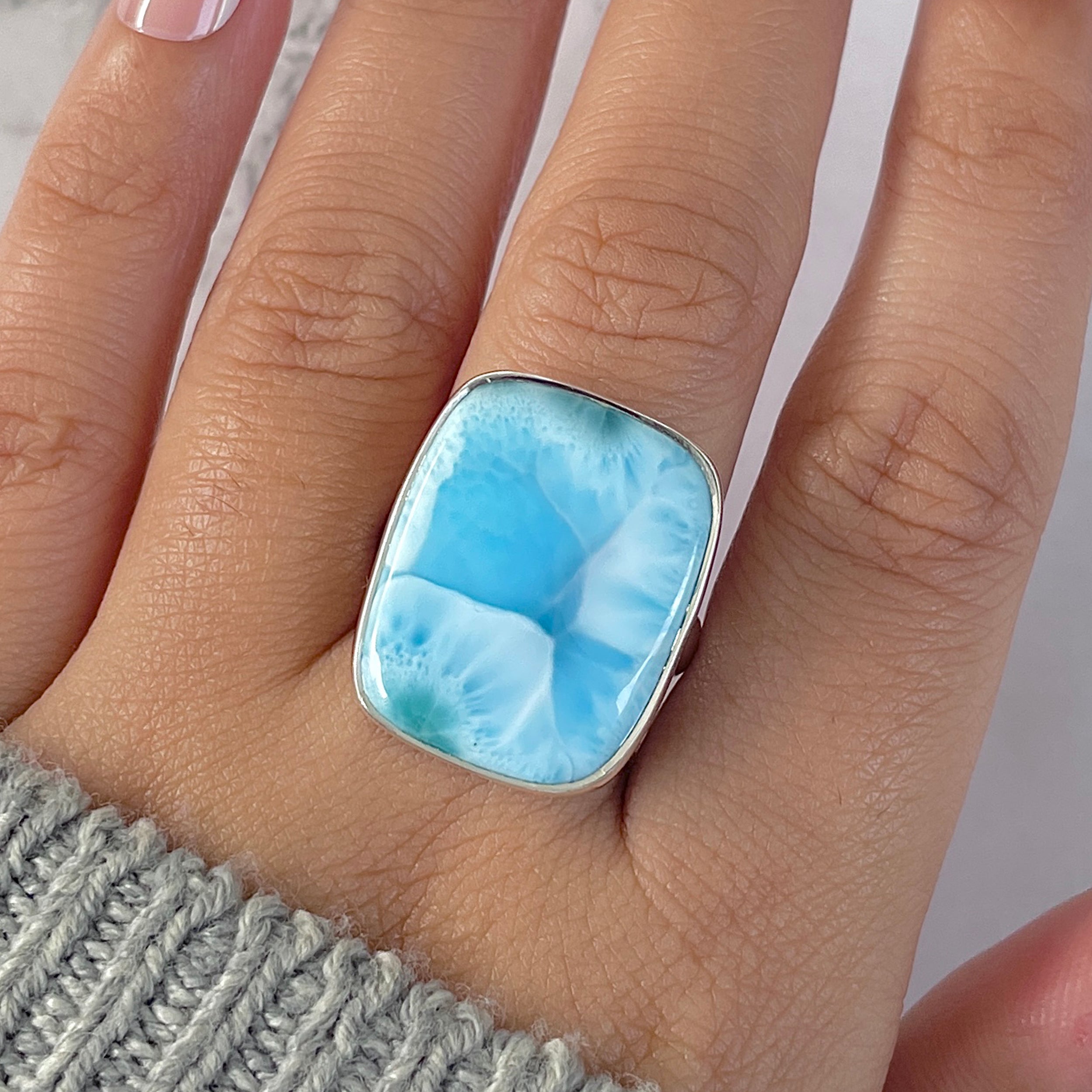 Larimar Adjustable Ring-(LAR-R-1378.)