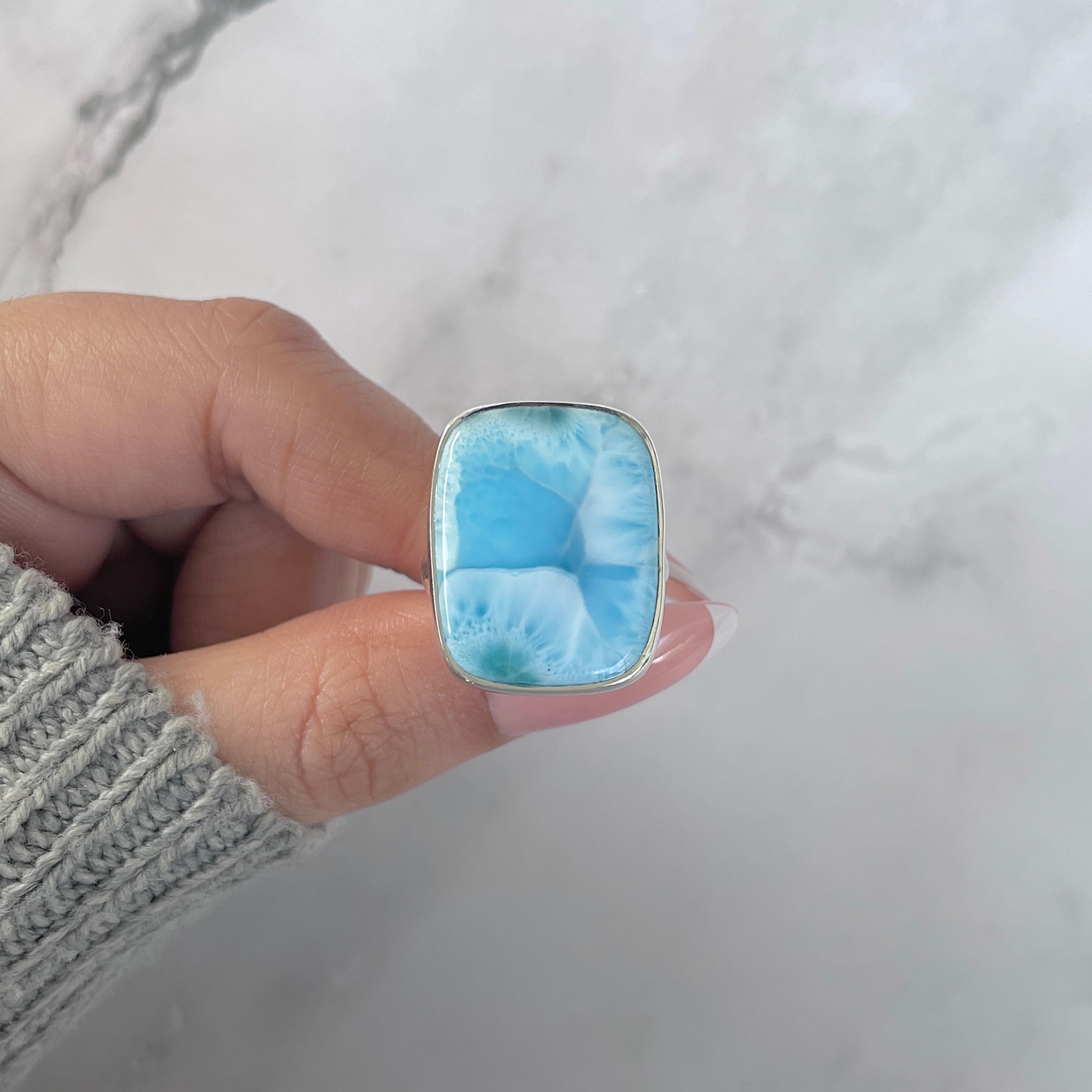 Larimar Adjustable Ring-(LAR-R-1378.)