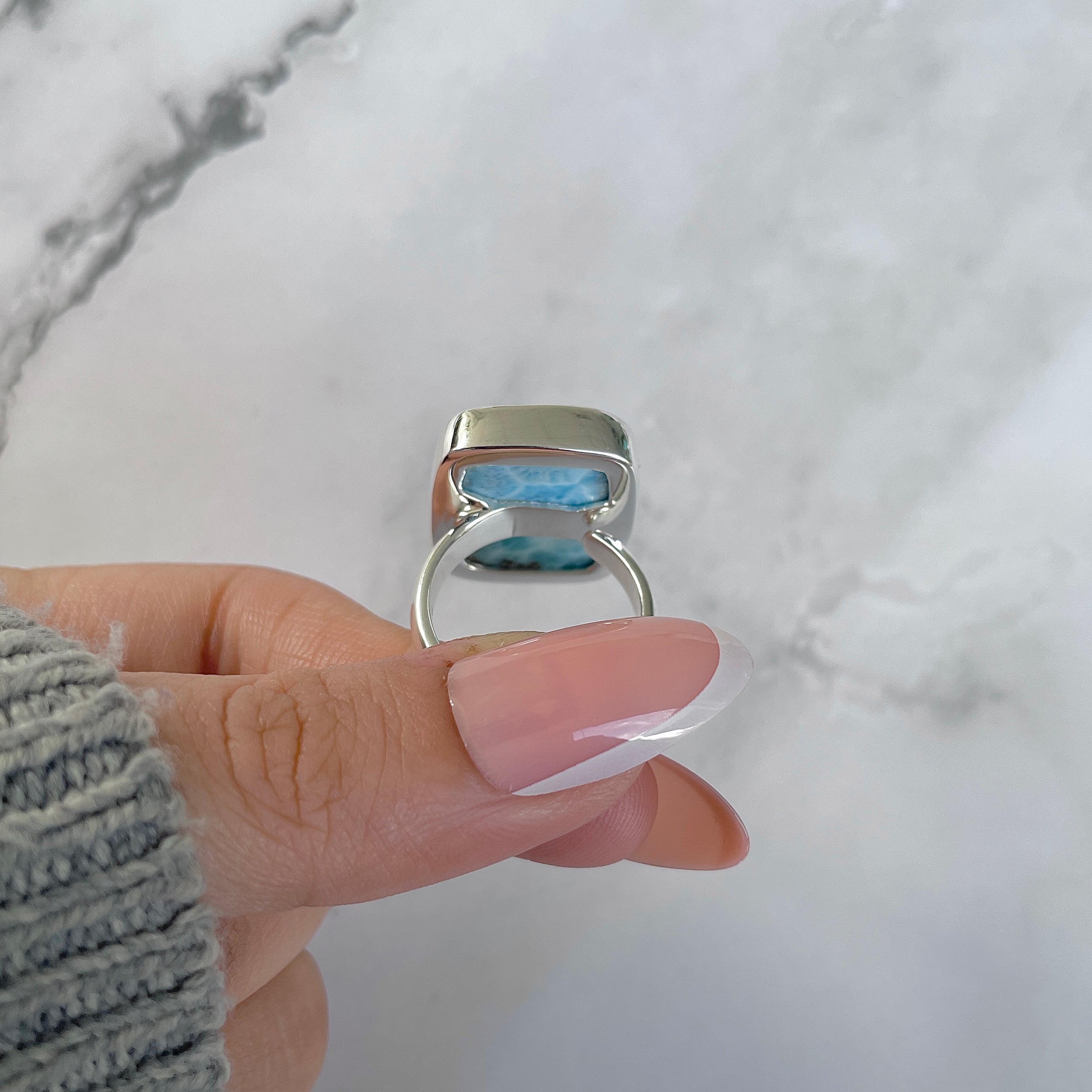 Larimar Adjustable Ring-(LAR-R-1378.)