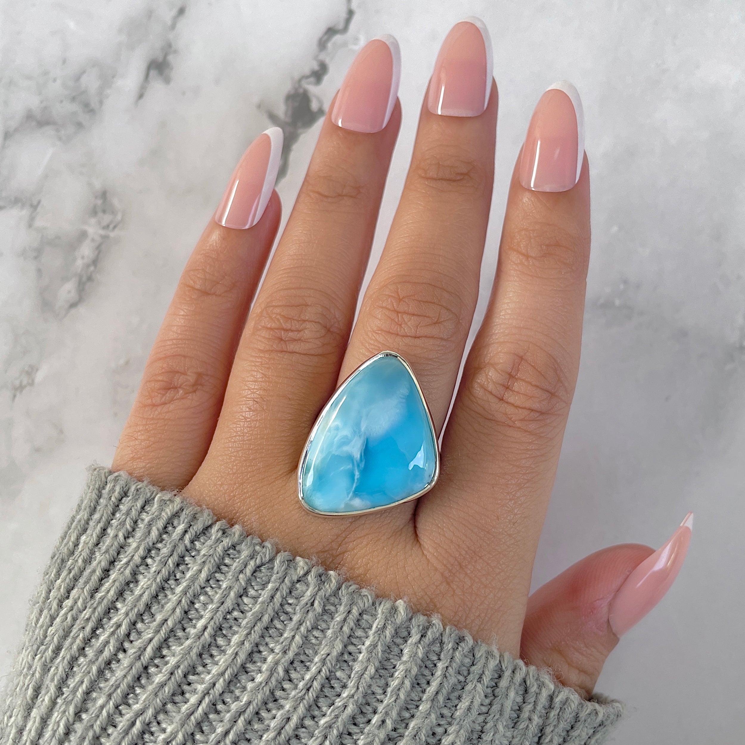 Larimar Adjustable Ring-(LAR-R-1379.)