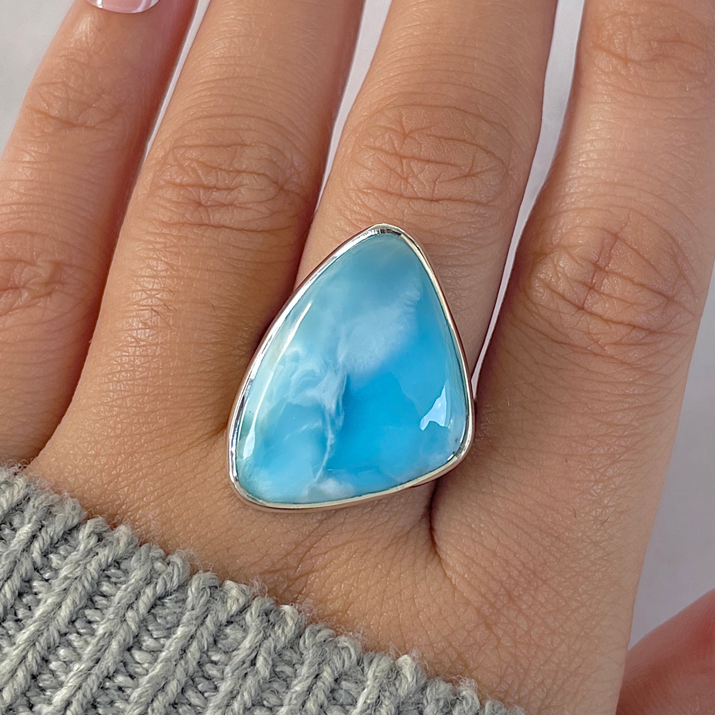Larimar Adjustable Ring-(LAR-R-1379.)