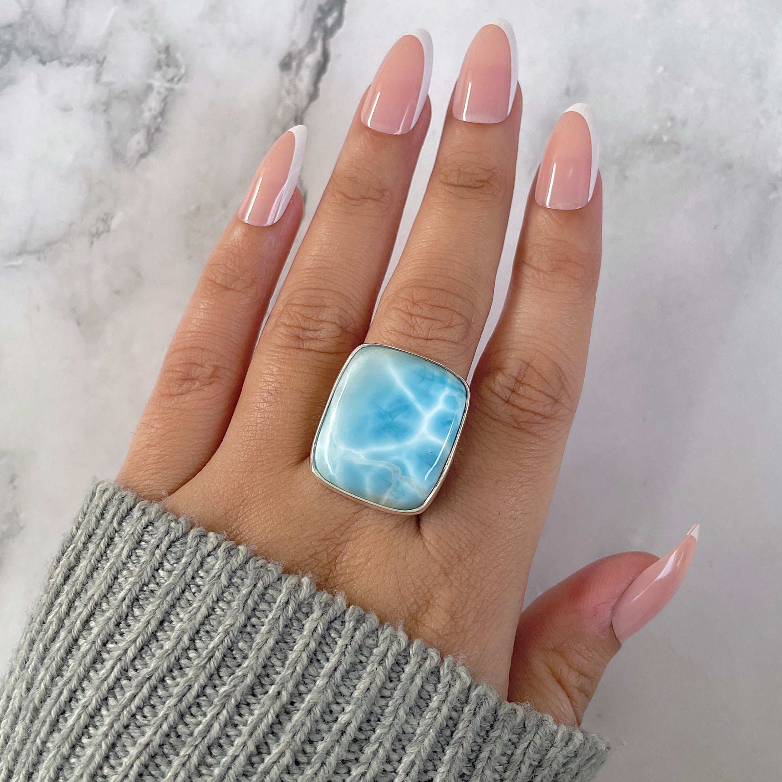 Larimar Adjustable Ring-(LAR-R-1380.)