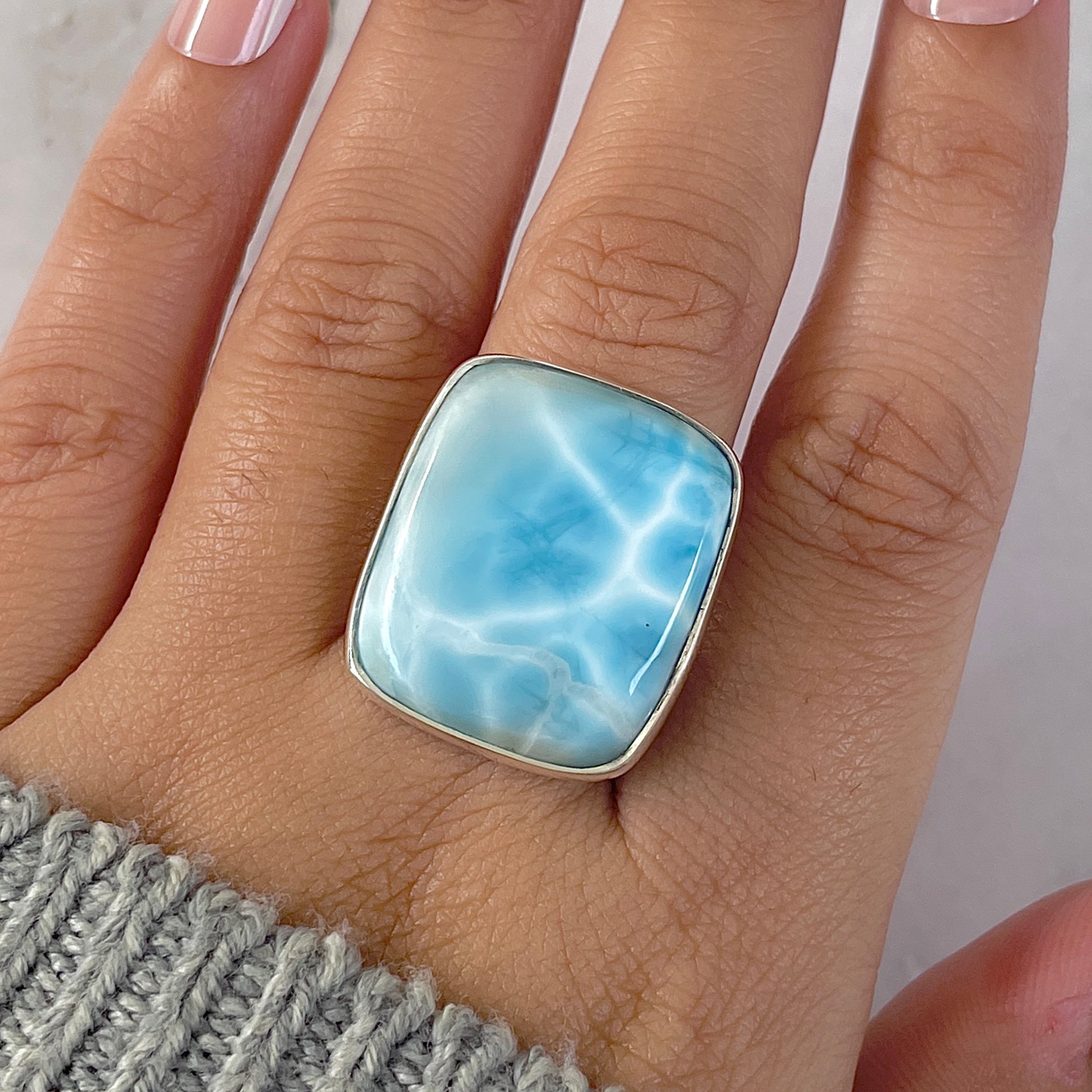 Larimar Adjustable Ring-(LAR-R-1380.)
