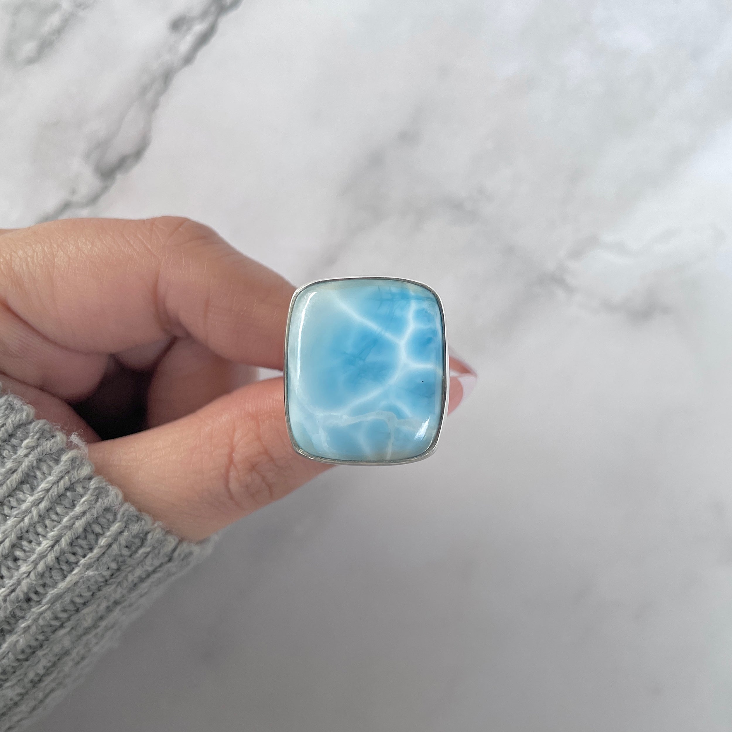Larimar Adjustable Ring-(LAR-R-1380.)