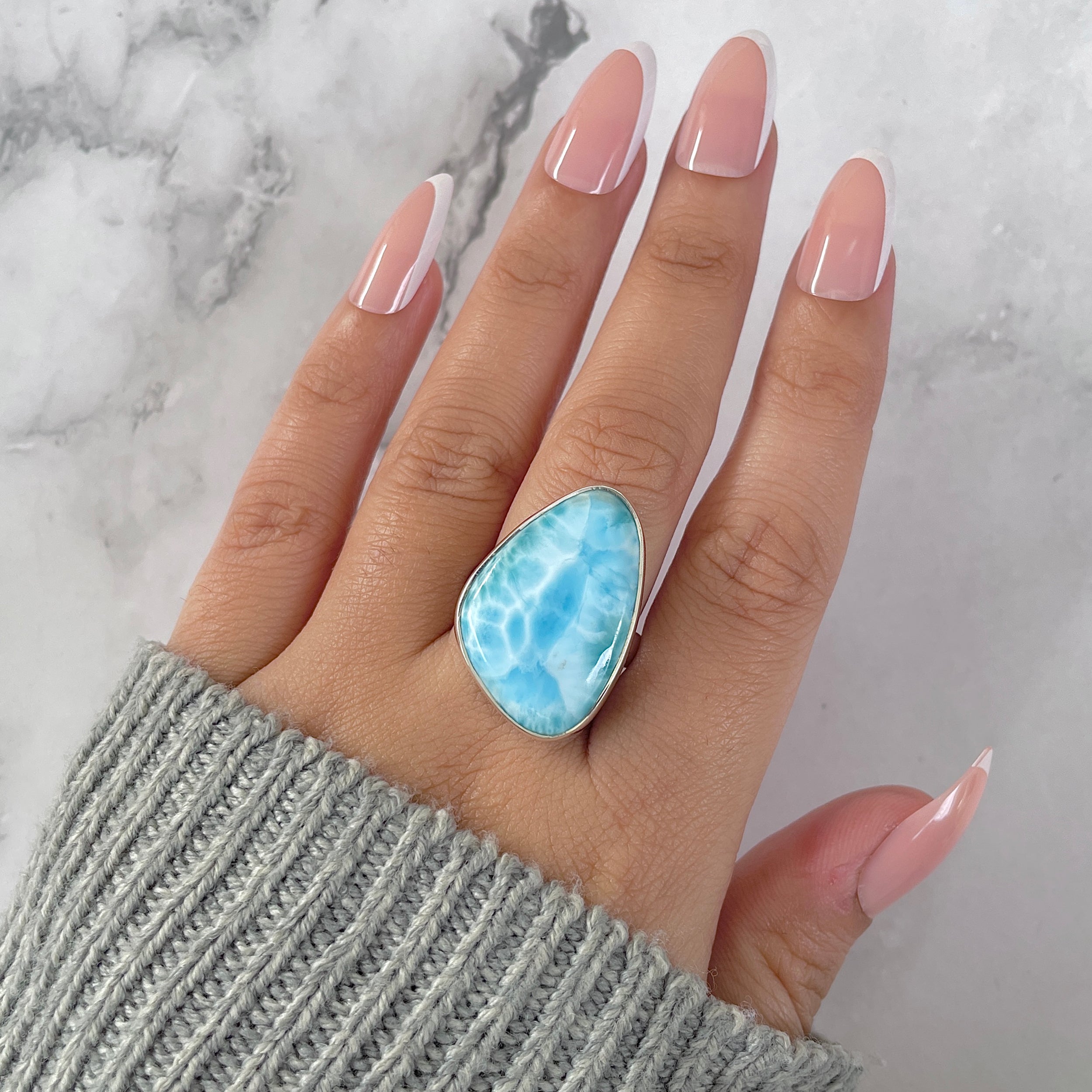 Larimar Adjustable Ring-(LAR-R-1381.)