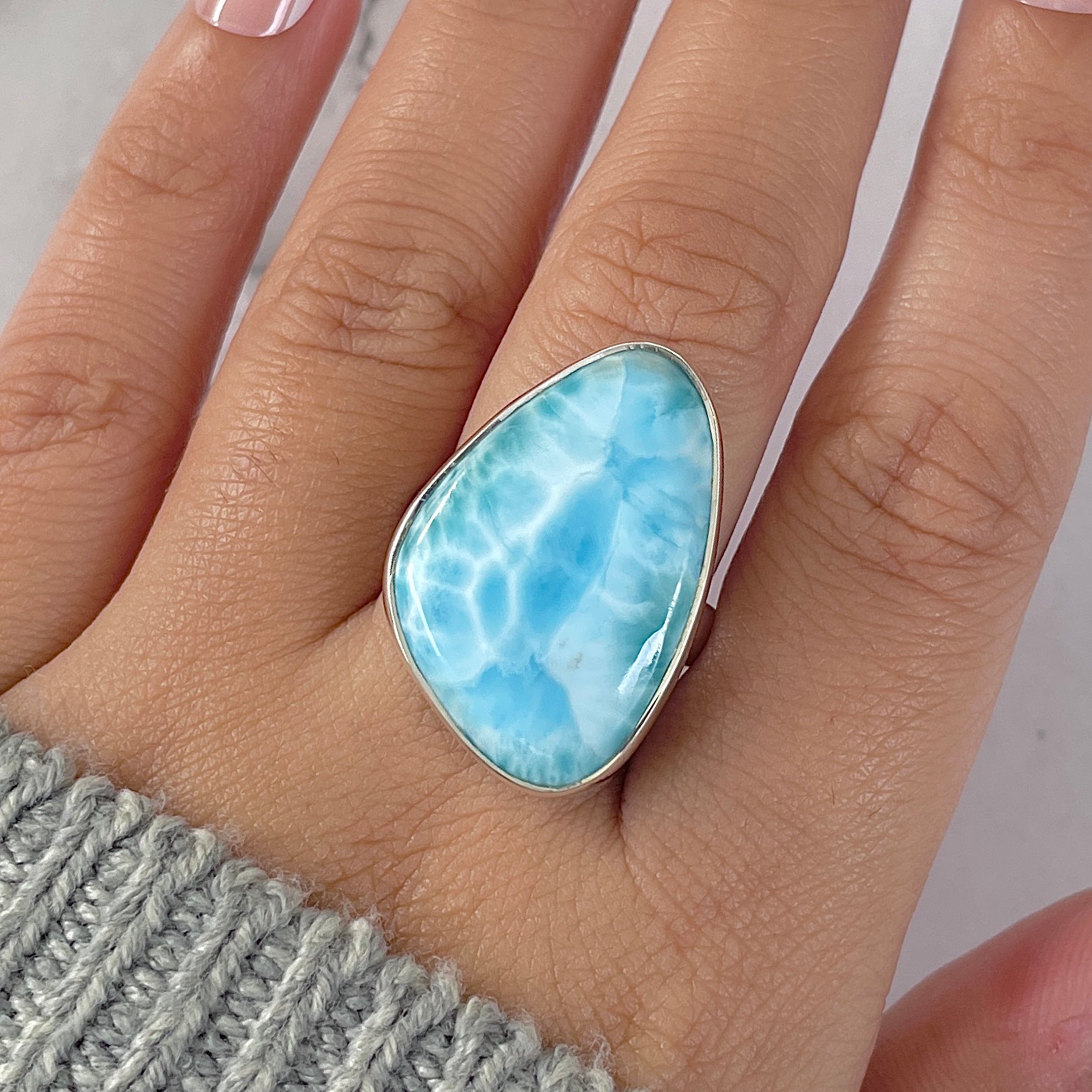 Larimar Adjustable Ring-(LAR-R-1381.)
