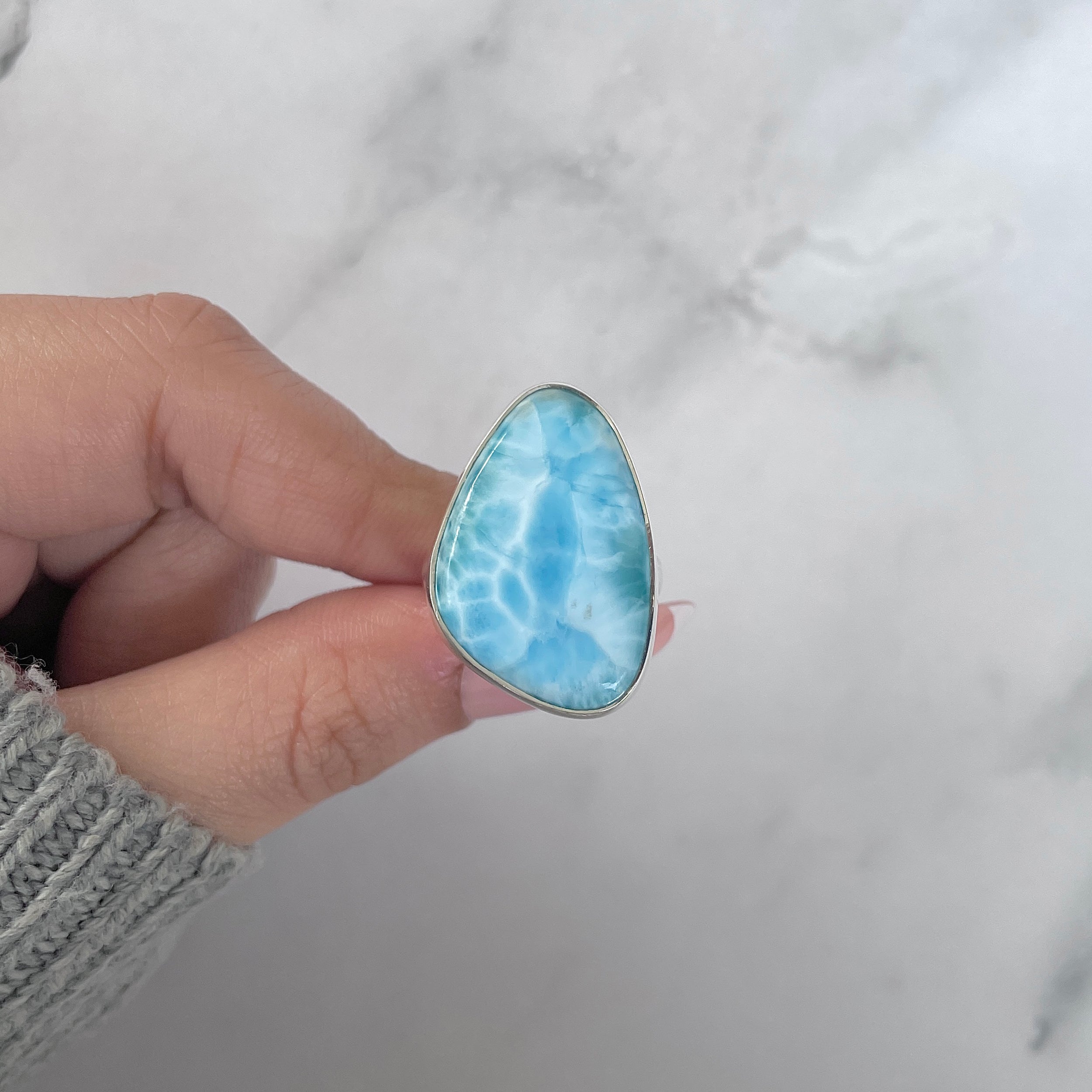 Larimar Adjustable Ring-(LAR-R-1381.)
