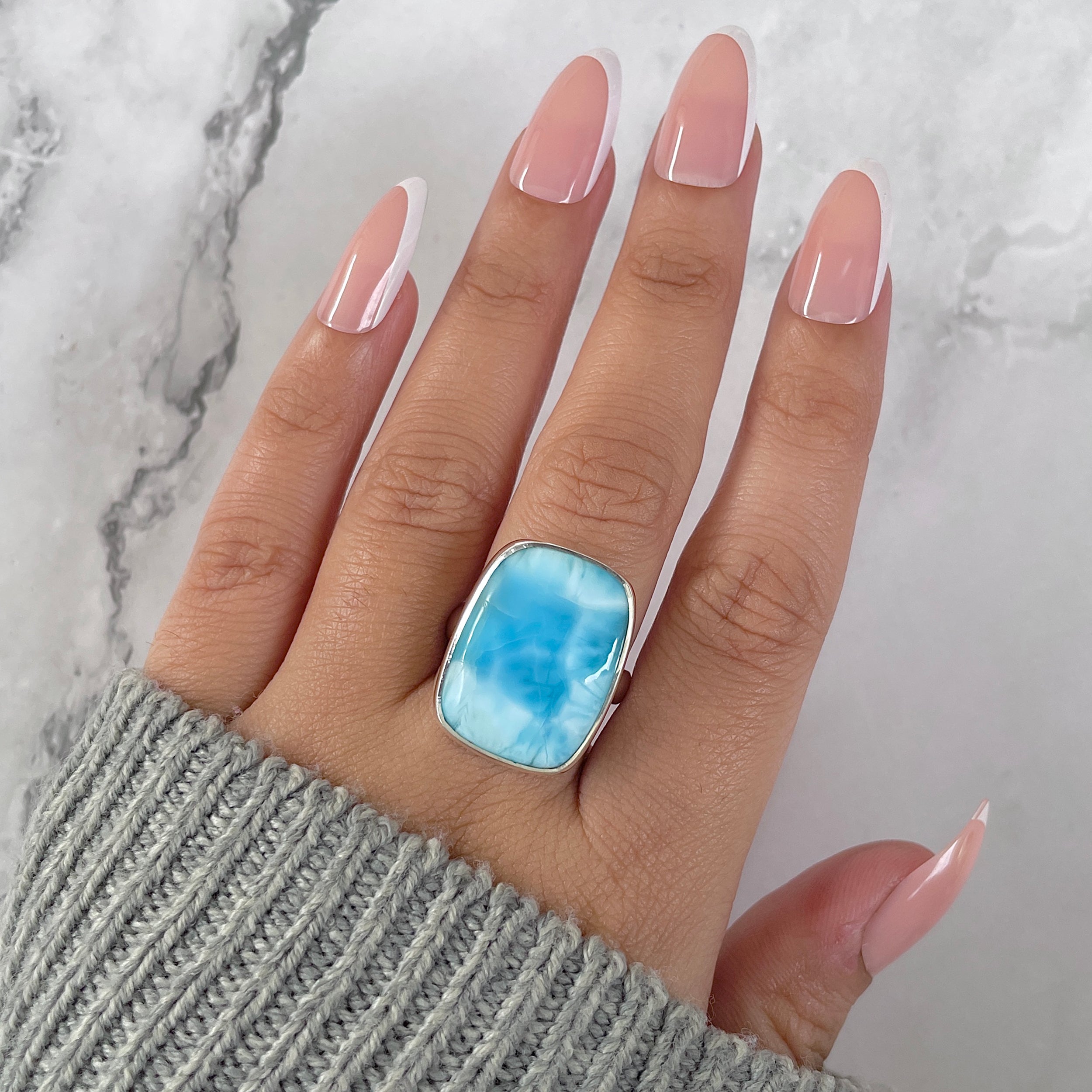 Larimar Adjustable Ring-(LAR-R-1382.)