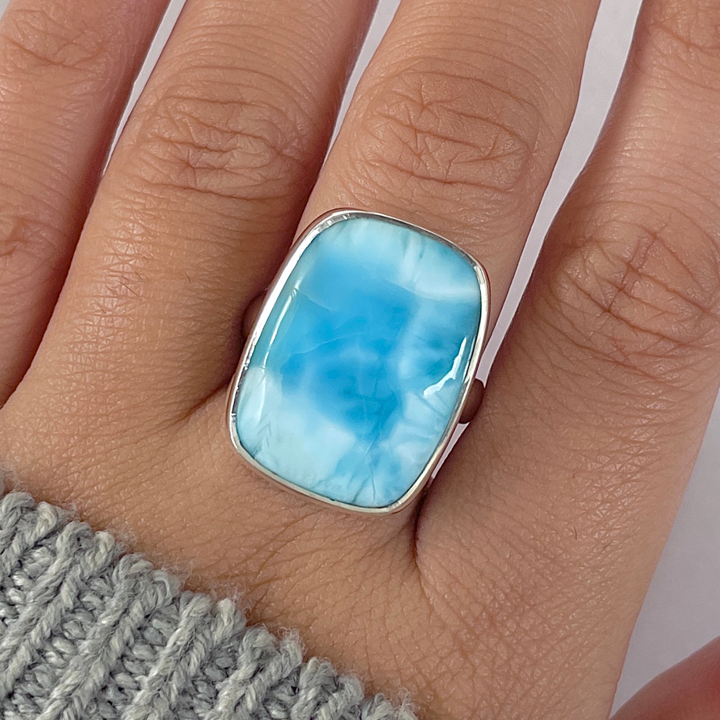 Larimar Adjustable Ring-(LAR-R-1382.)