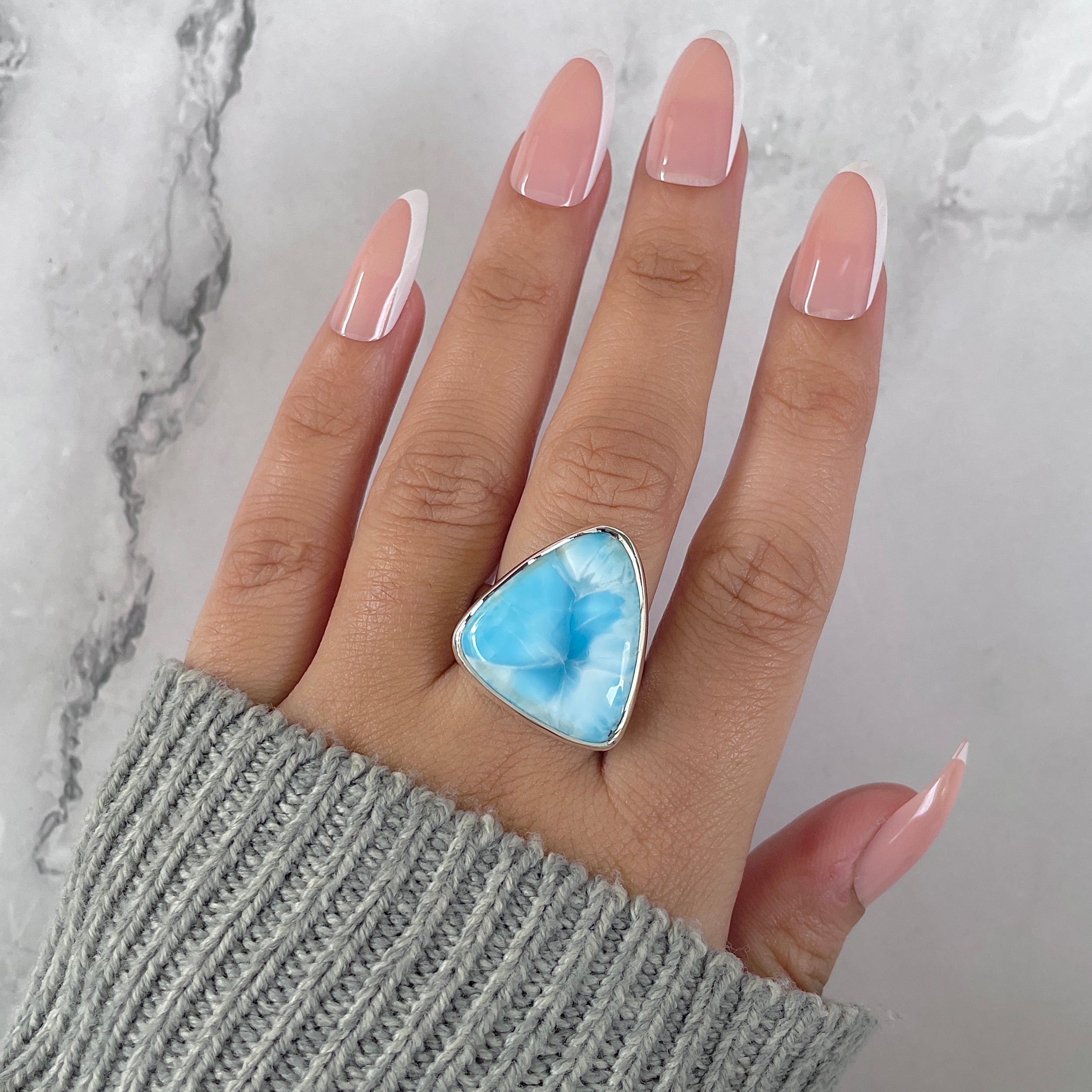 Larimar Adjustable Ring-(LAR-R-1383.)