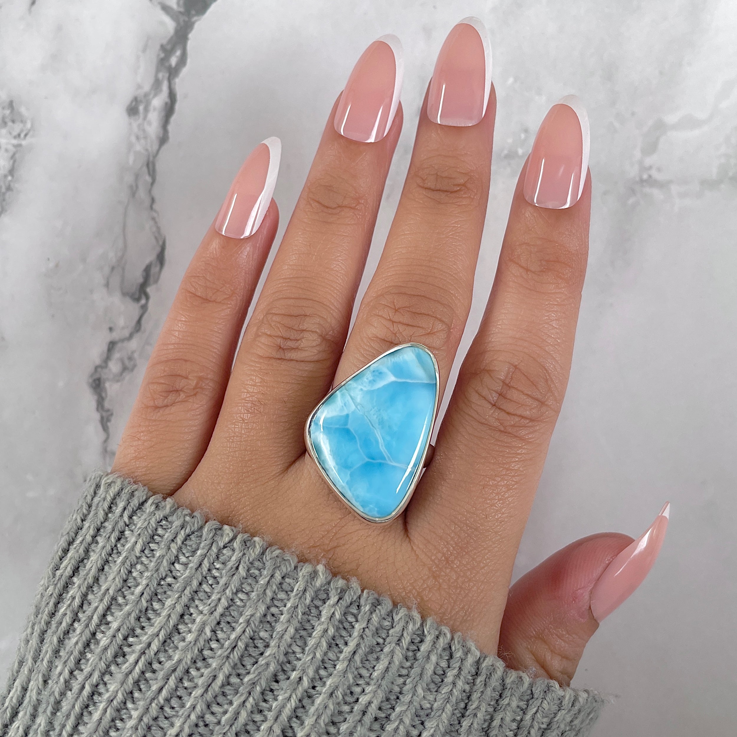 Larimar Adjustable Ring-(LAR-R-1384.)