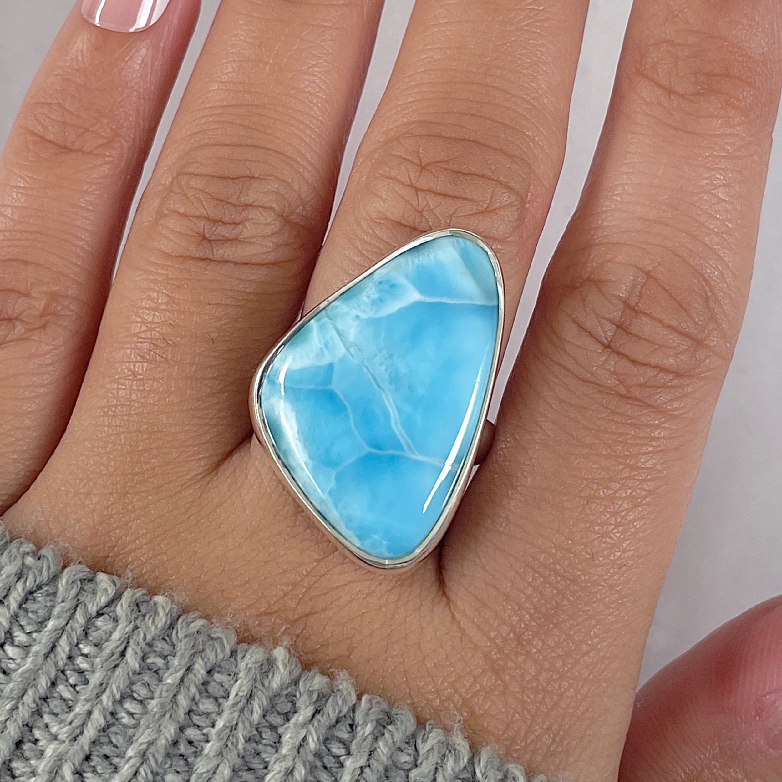Larimar Adjustable Ring-(LAR-R-1384.)