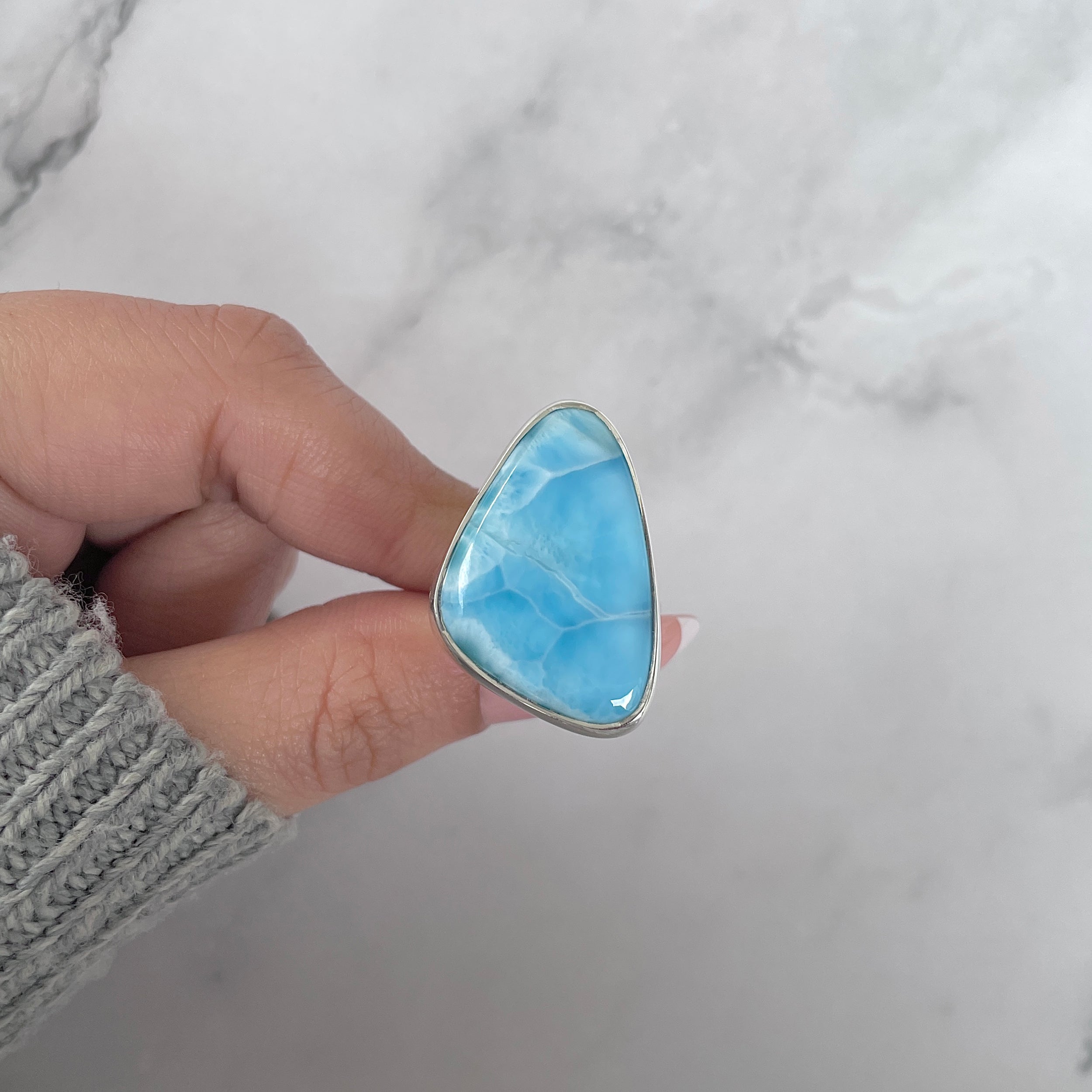 Larimar Adjustable Ring-(LAR-R-1384.)
