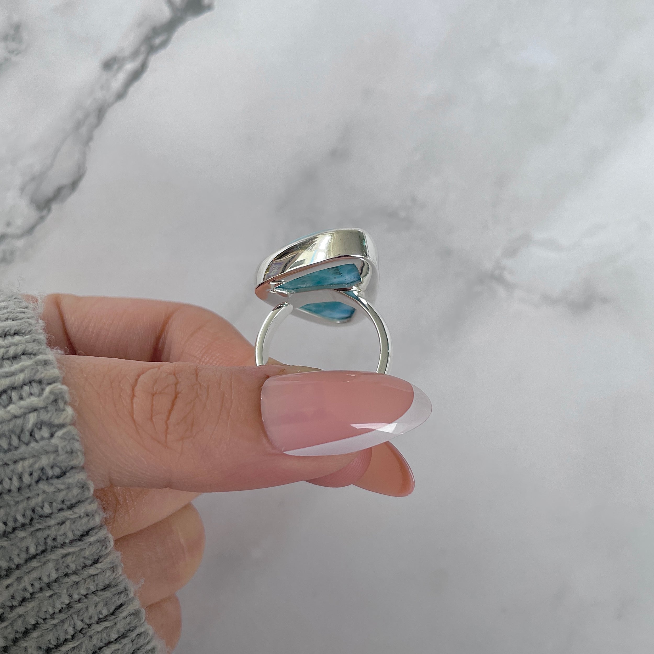 Larimar Adjustable Ring-(LAR-R-1384.)