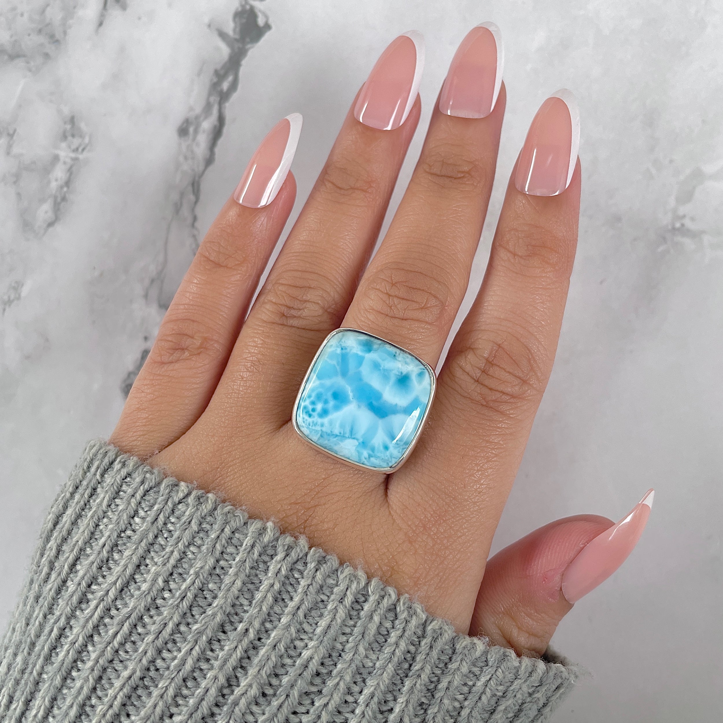 Larimar Adjustable Ring-(LAR-R-1385.)