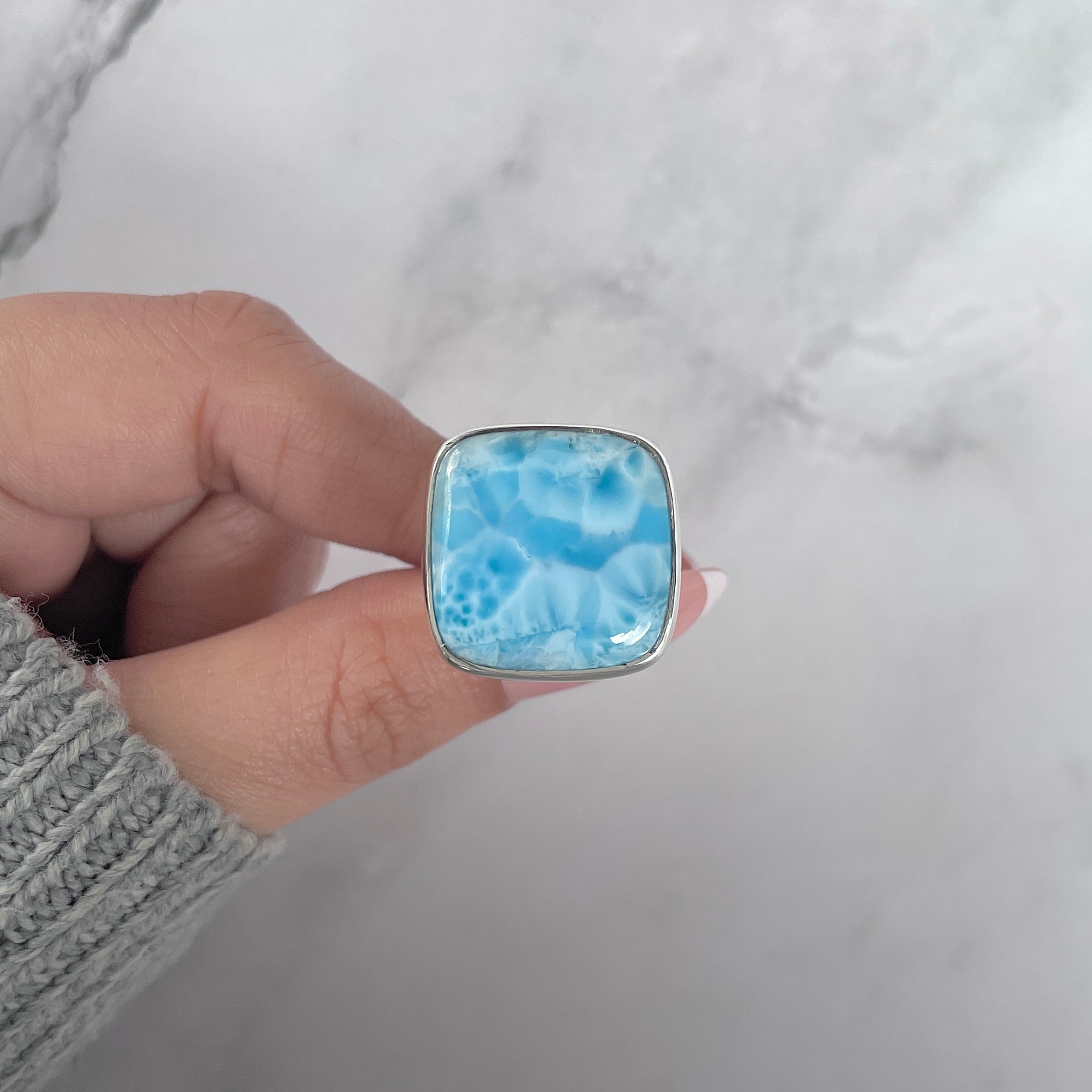 Larimar Adjustable Ring-(LAR-R-1385.)