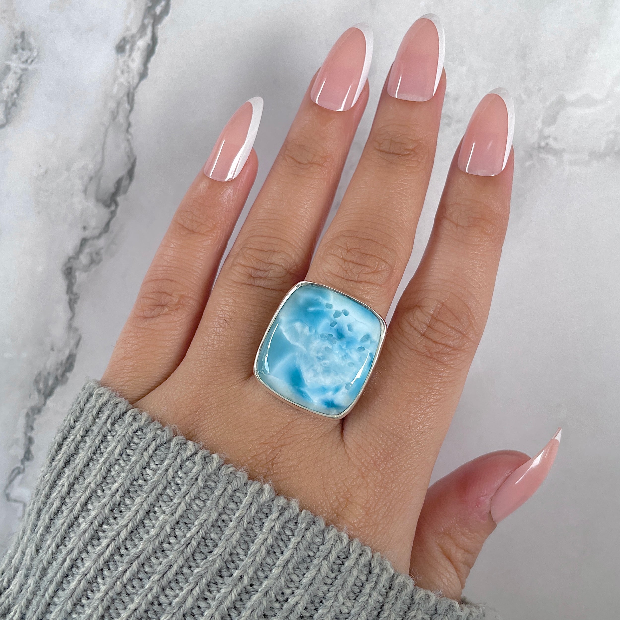 Larimar Adjustable Ring-(LAR-R-1386.)
